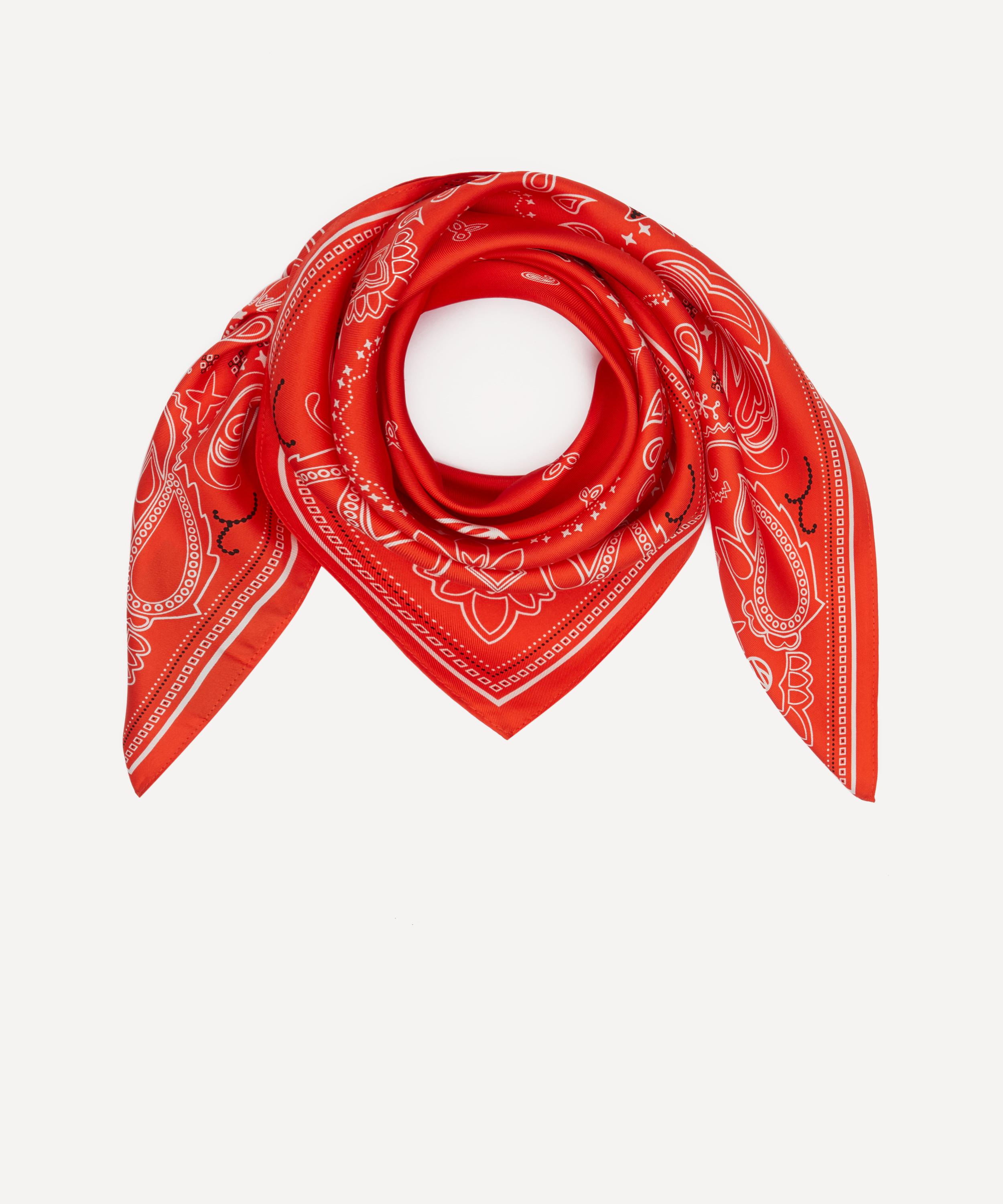 Lescarf - Red Paisley Silk Scarf image number 1