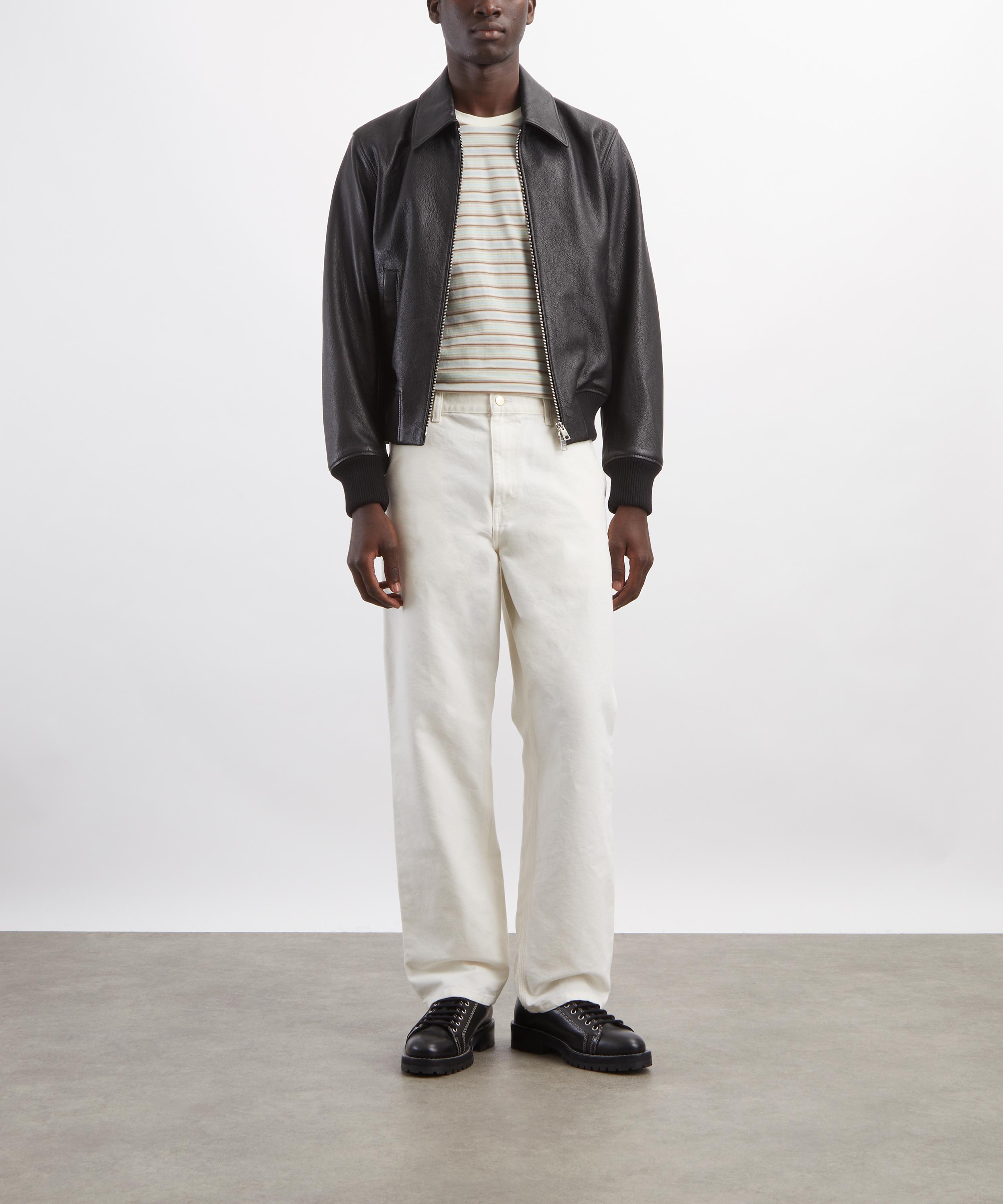 Ami - Black Leather Zipped Jacket image number 1