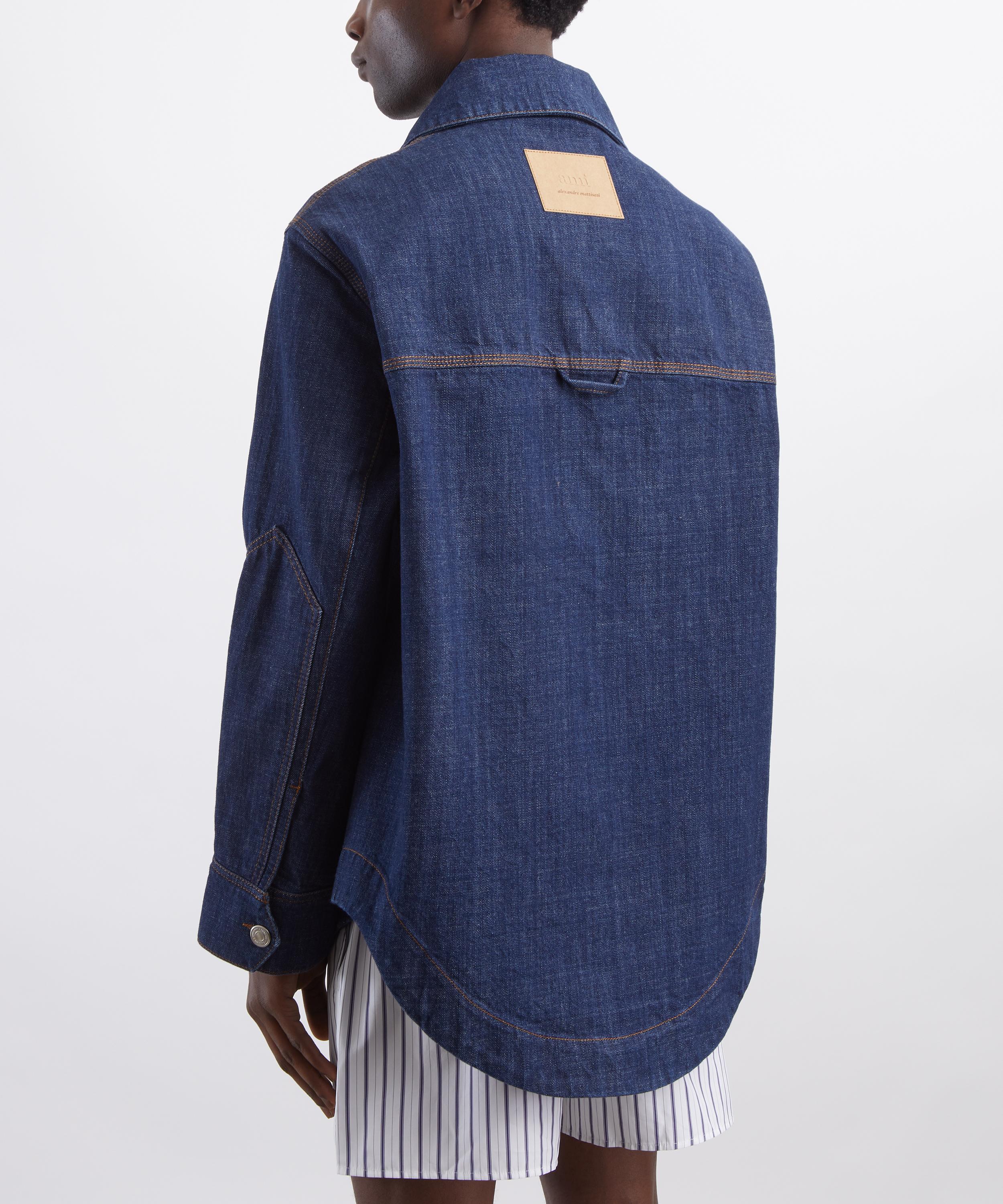 Ami - Blue Denim Ami de Coeur Worker Overshirt image number 3