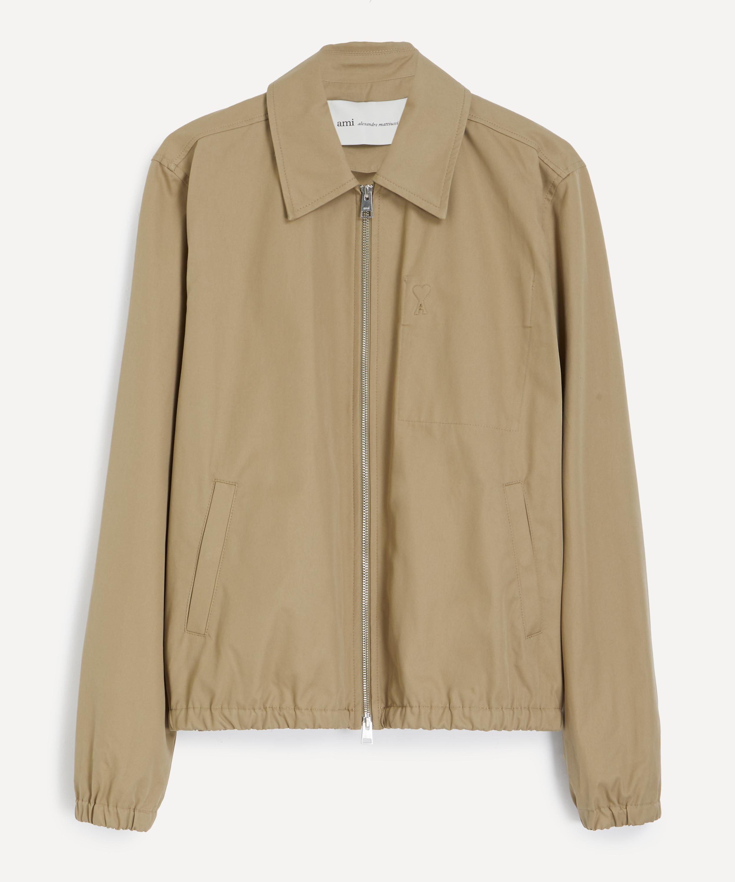 Ami - Beige Cotton Zip-Up Ami de Coeur Jacket