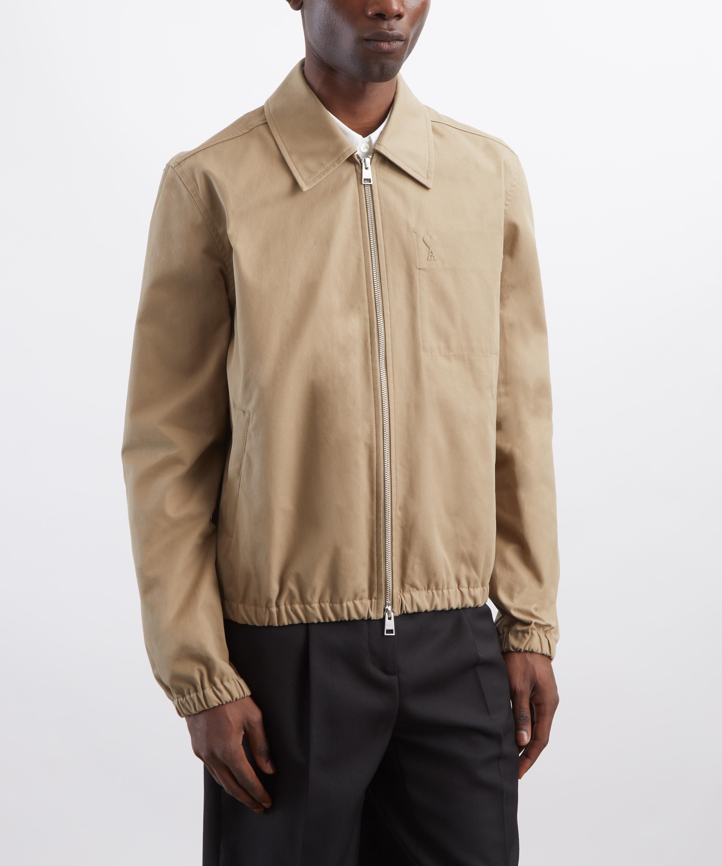 Ami - Beige Cotton Zip-Up Ami de Coeur Jacket image number 2