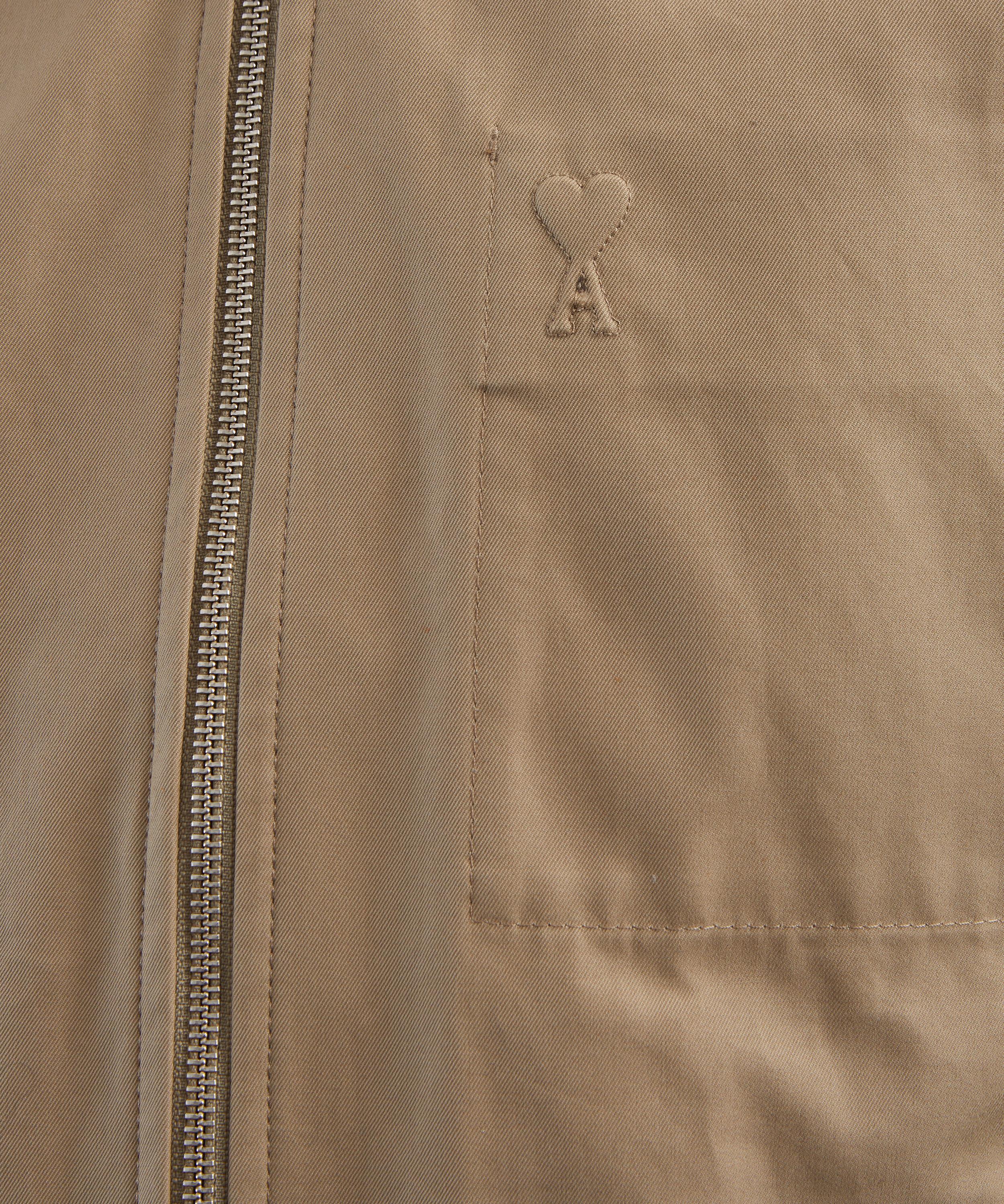 Ami - Beige Cotton Zip-Up Ami de Coeur Jacket image number 4