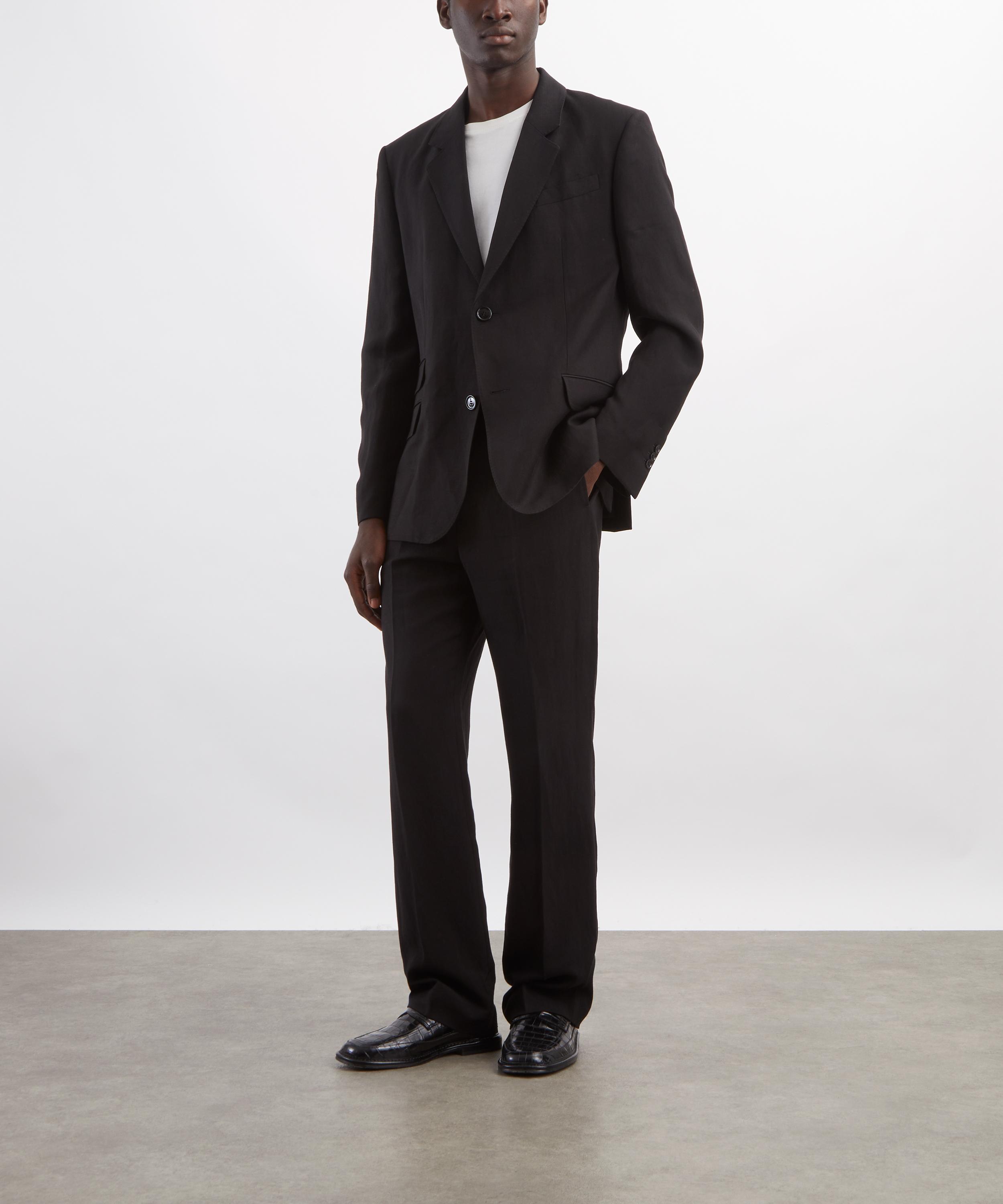 Ami - Black Linen-Blend Single Breasted Straight Jacket image number 1