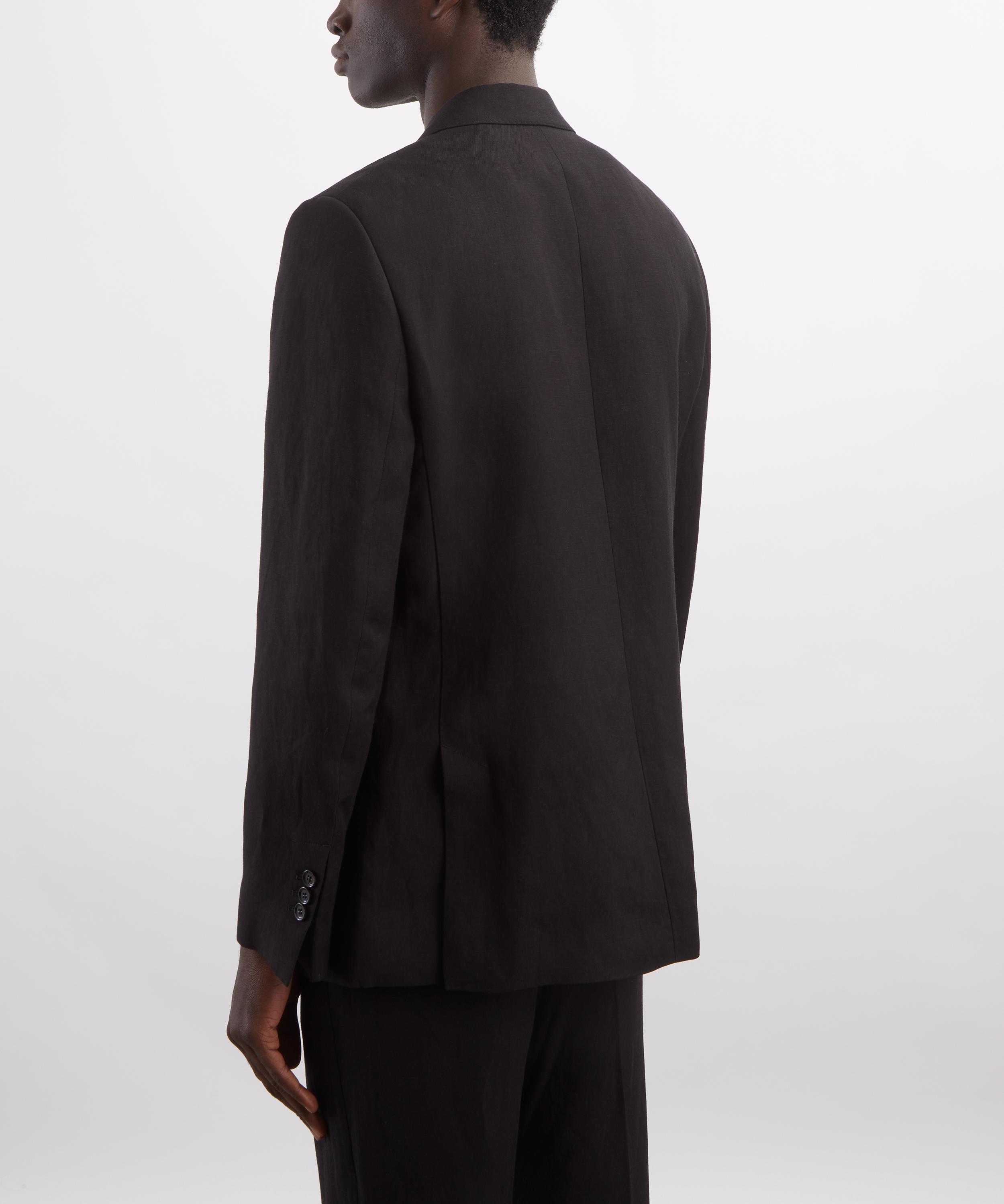 Ami - Black Linen-Blend Single Breasted Straight Jacket image number 3