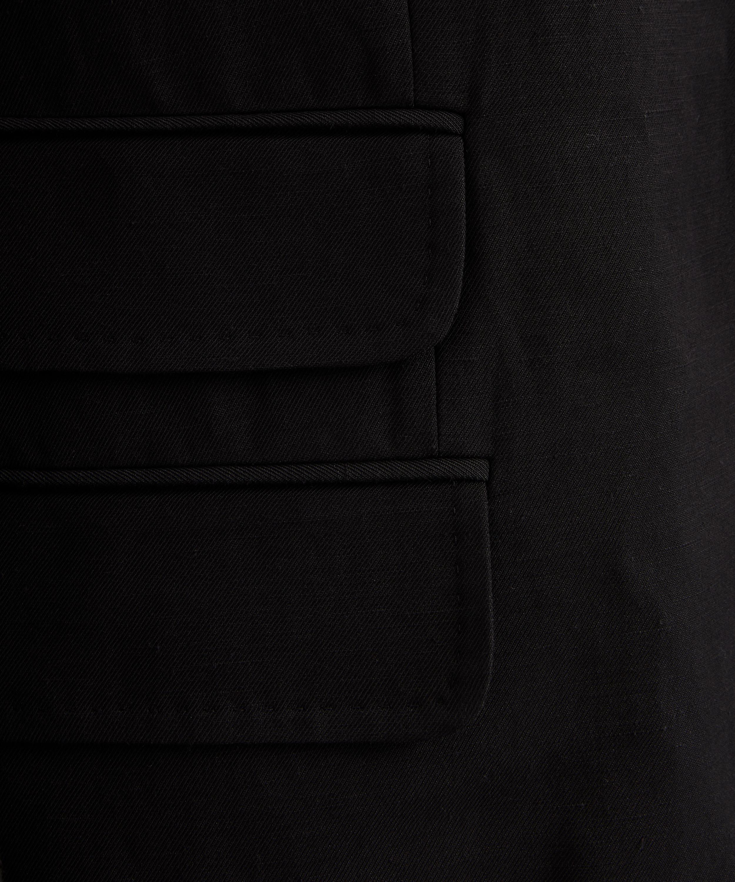 Ami - Black Linen-Blend Single Breasted Straight Jacket image number 4