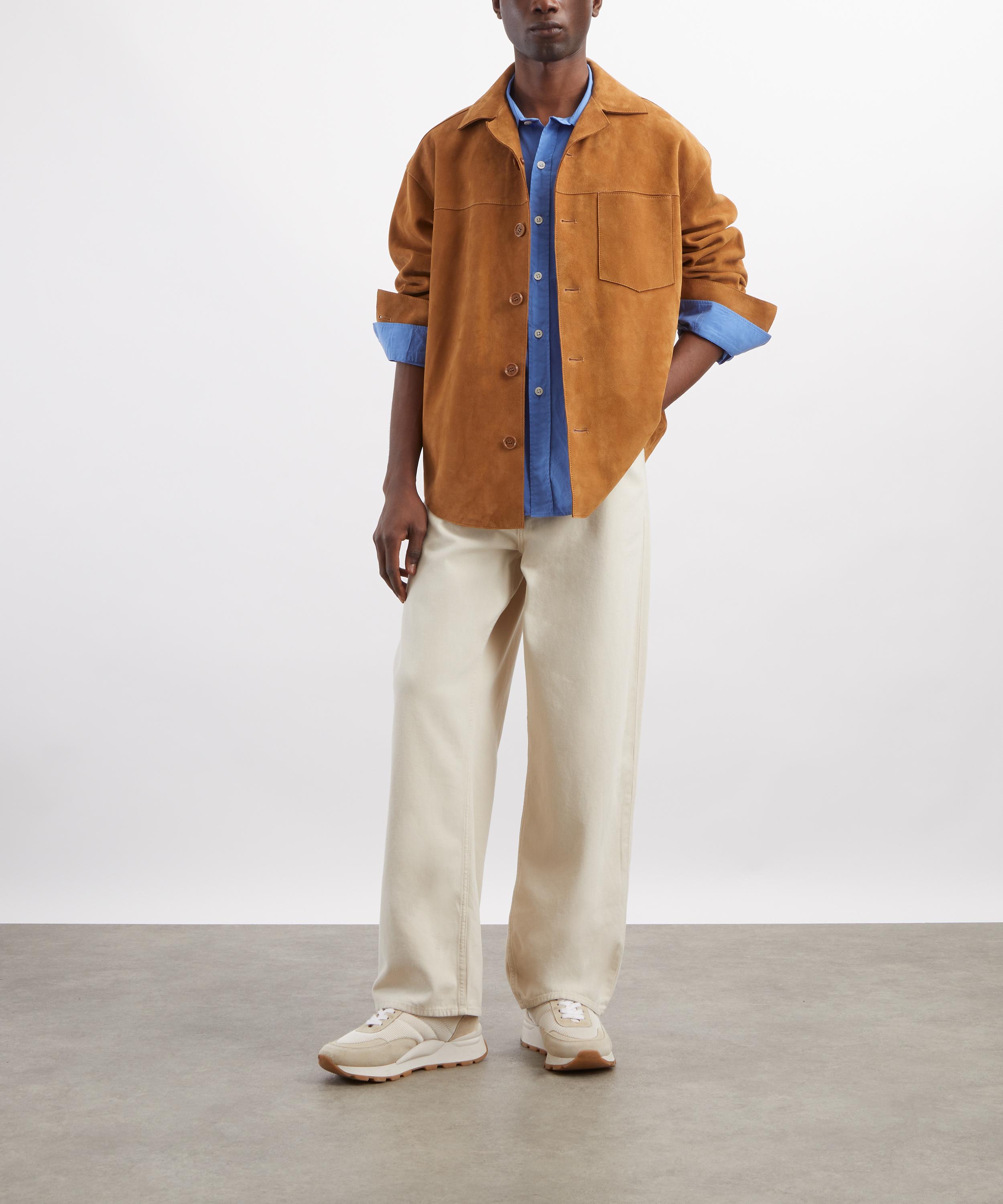 Ami - Brown Goat Leather Overshirt image number 1