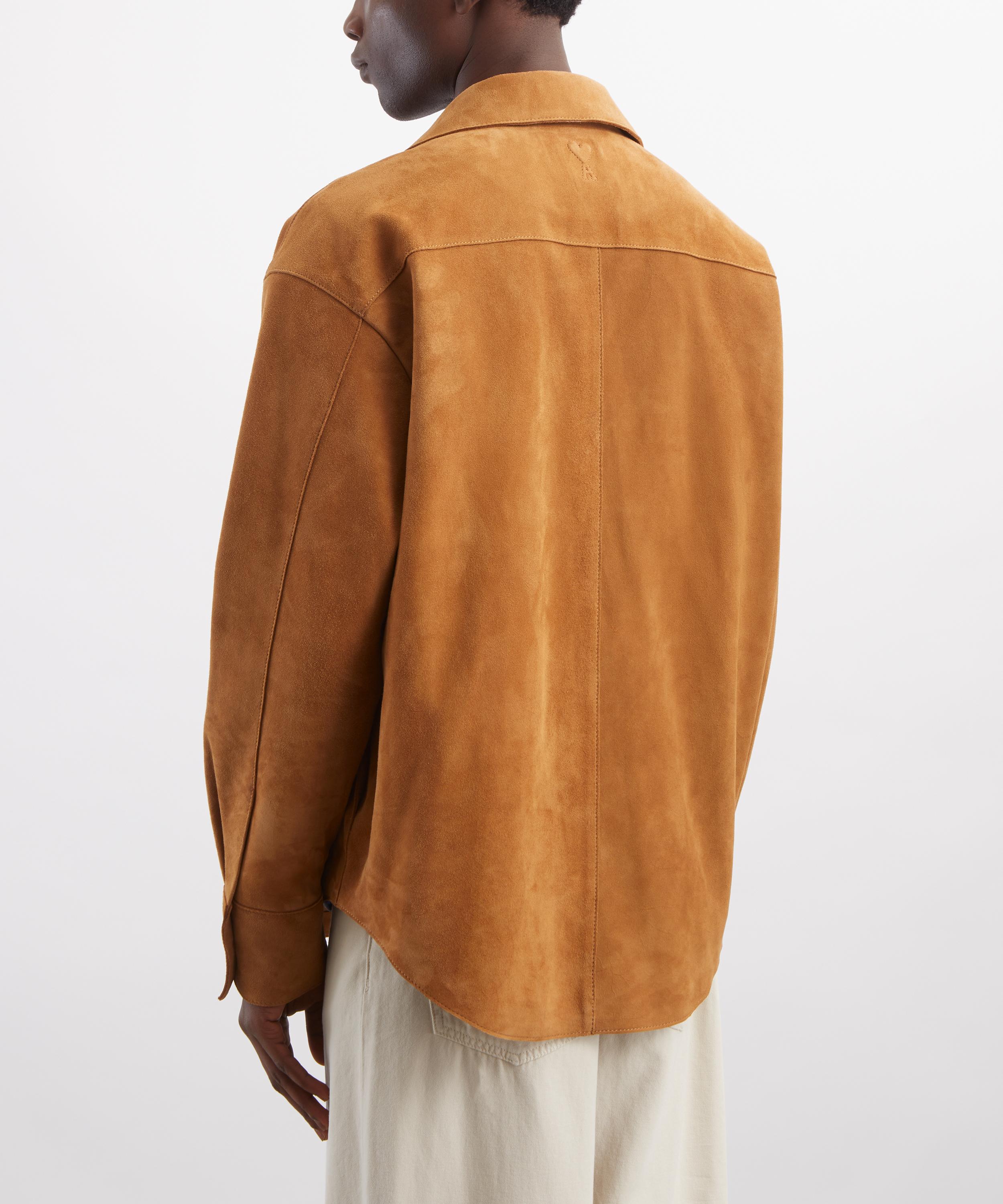 Ami - Brown Goat Leather Overshirt image number 3