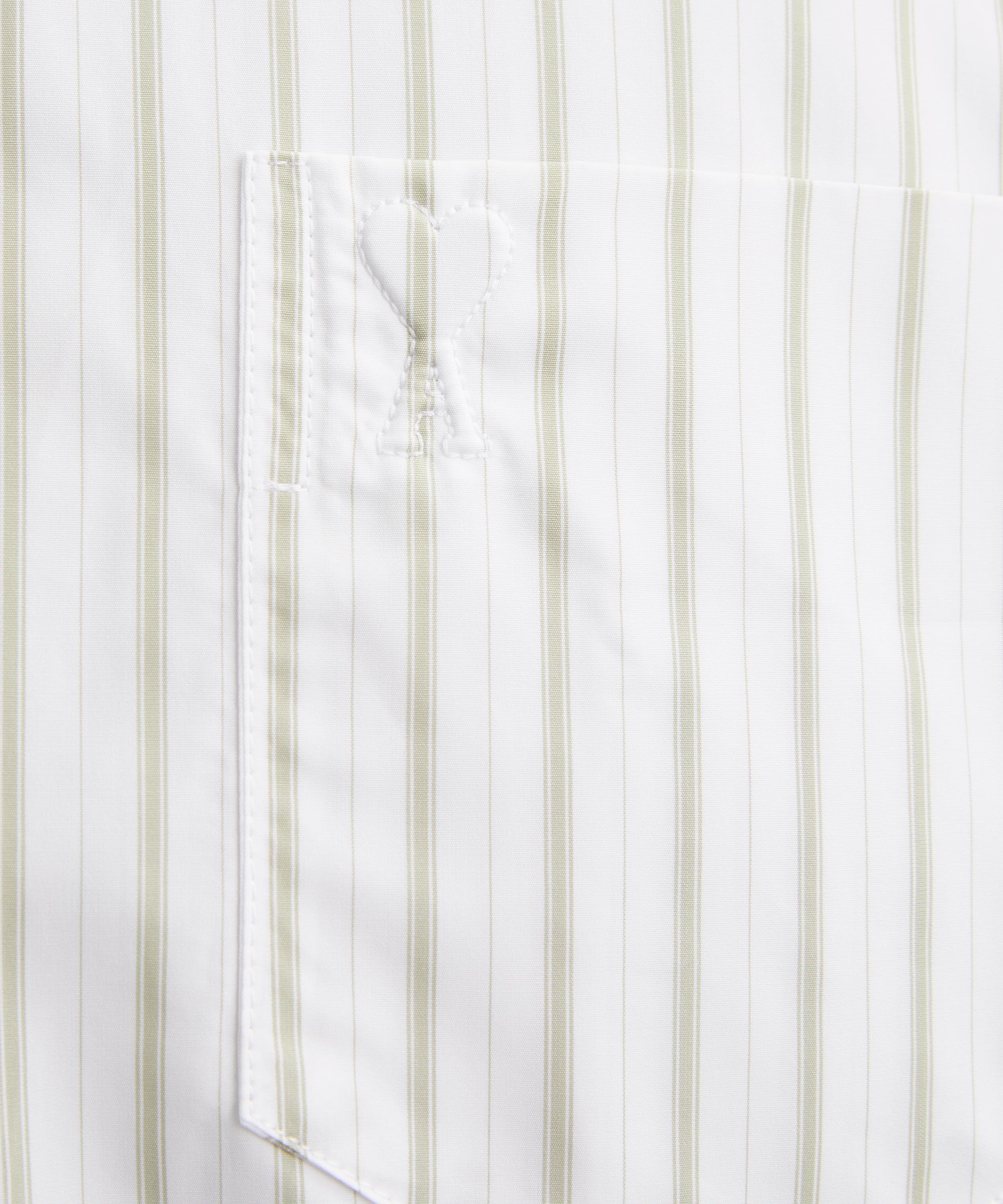 Ami - White Striped Cotton Boxy Shirt image number 4