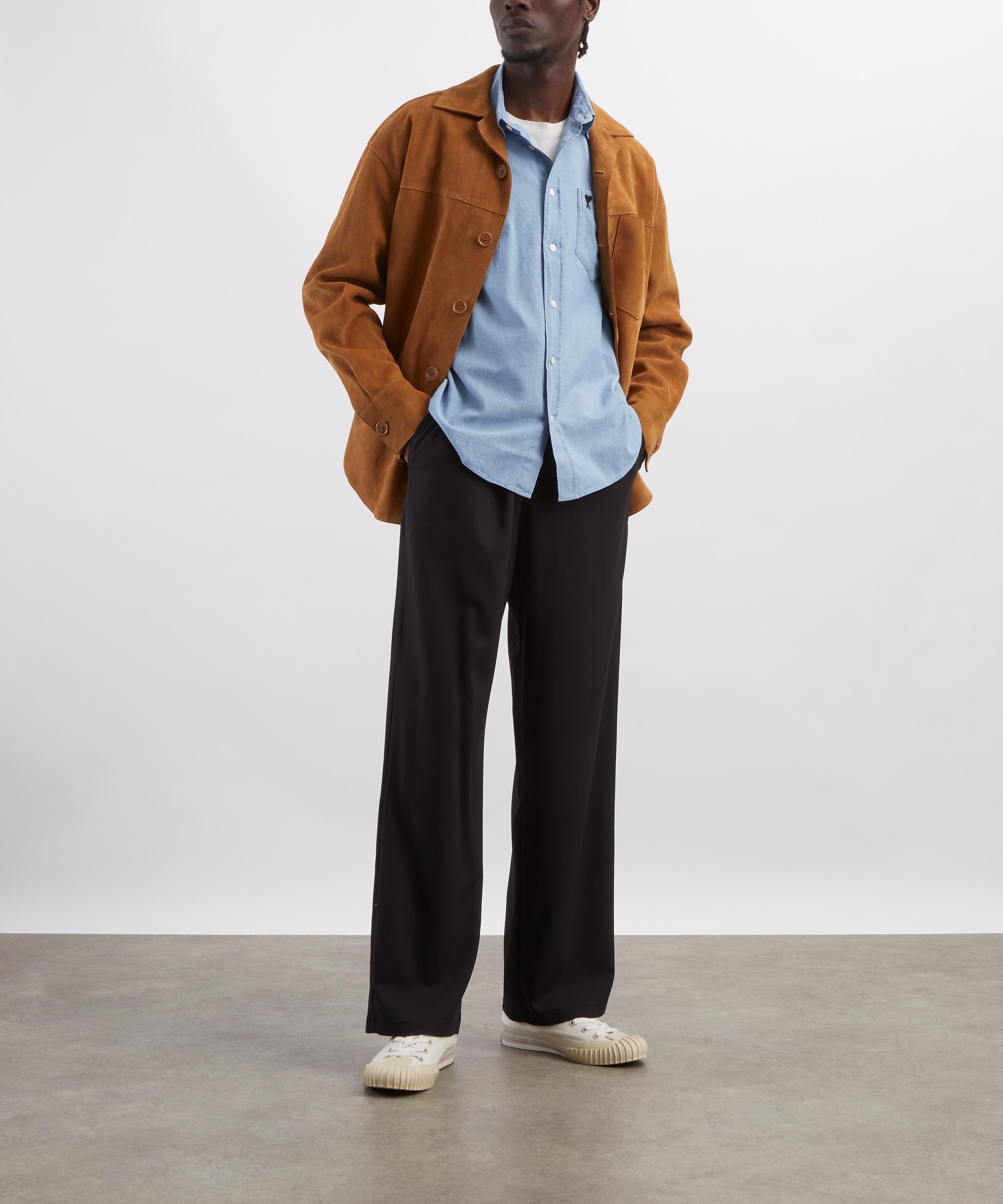 Ami - Blue Boxy Cotton Chambray Shirt image number 1