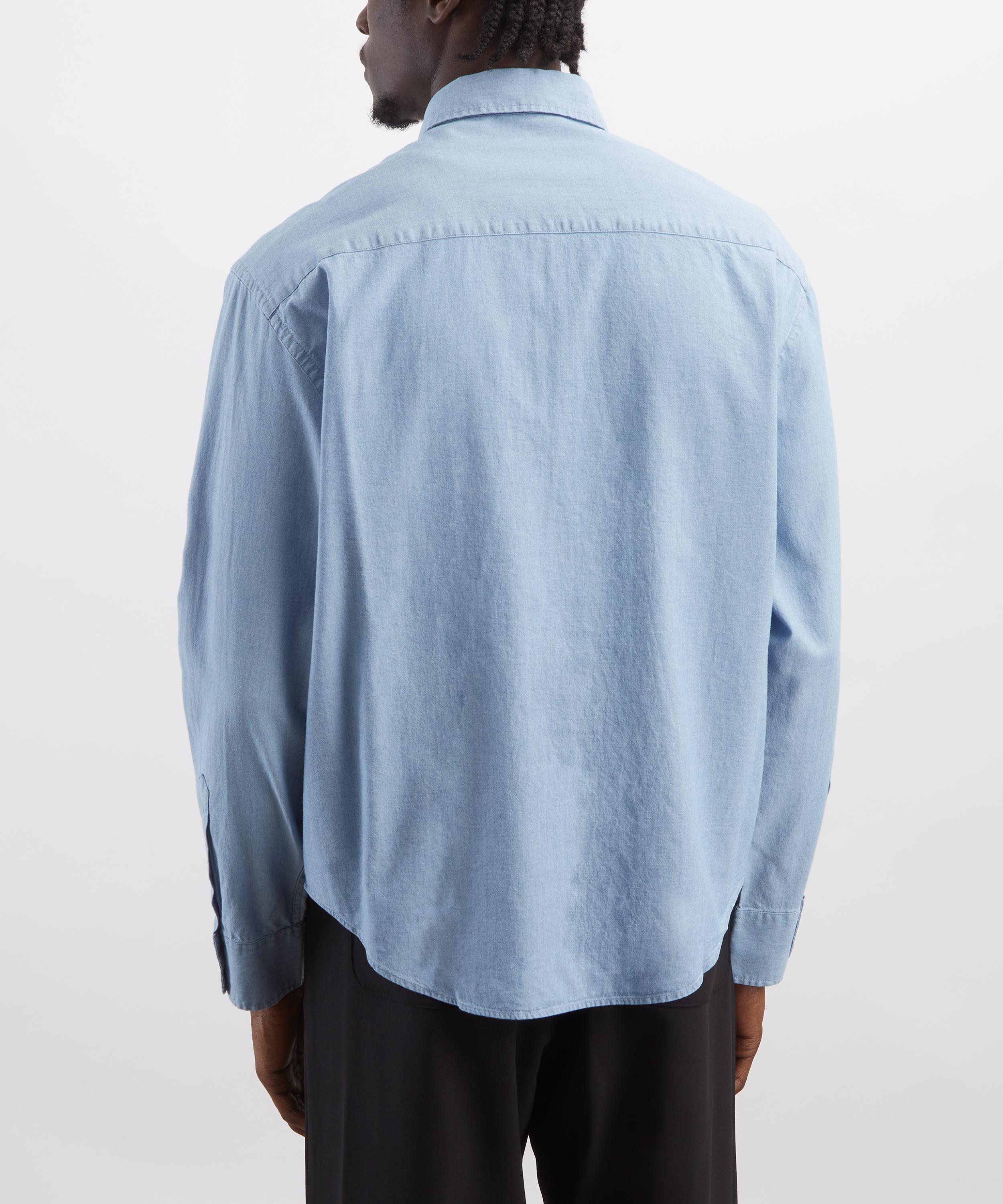 Ami - Blue Boxy Cotton Chambray Shirt image number 3