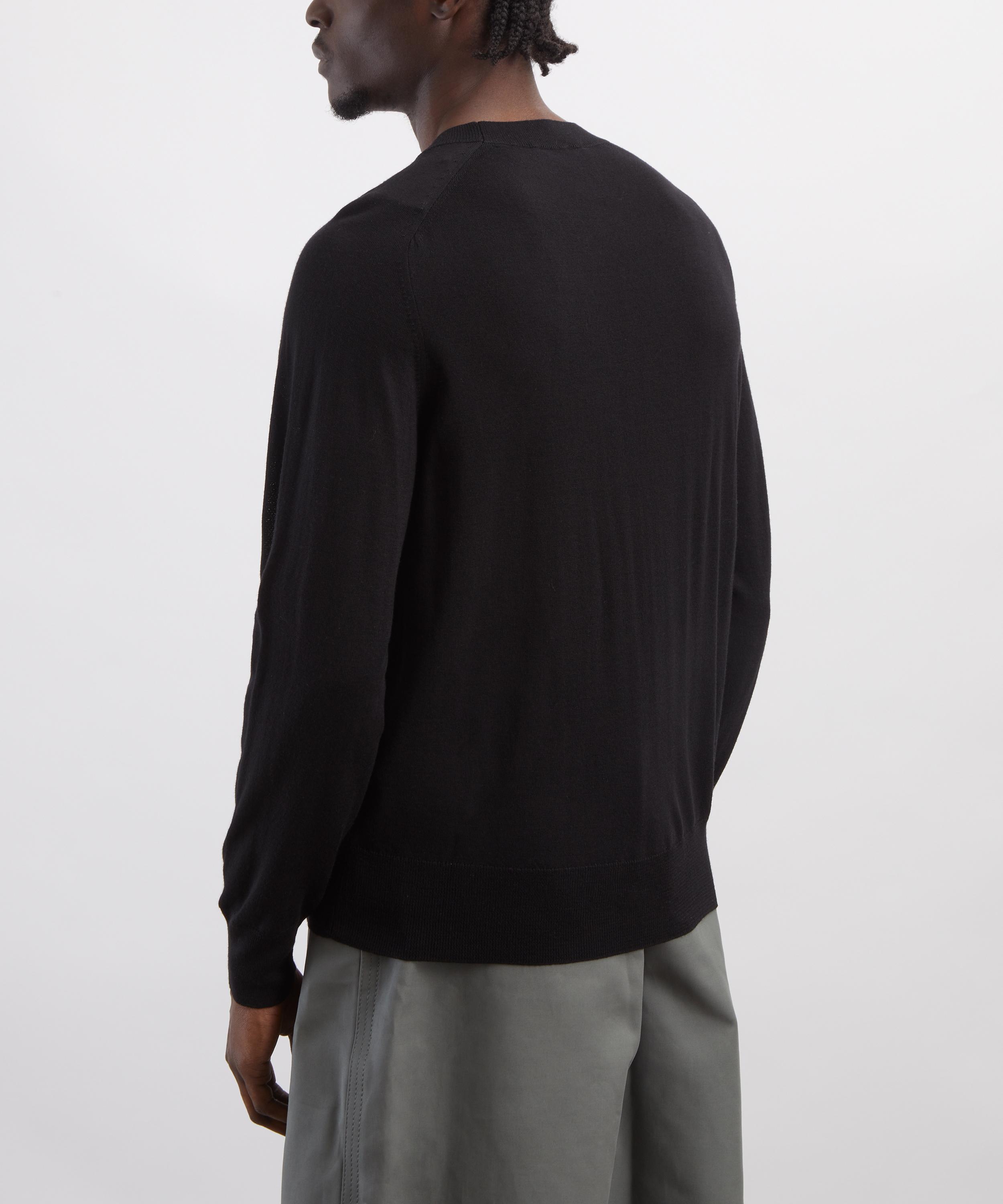 Ami - Black Crew-Neck Merino Wool Jumper image number 3
