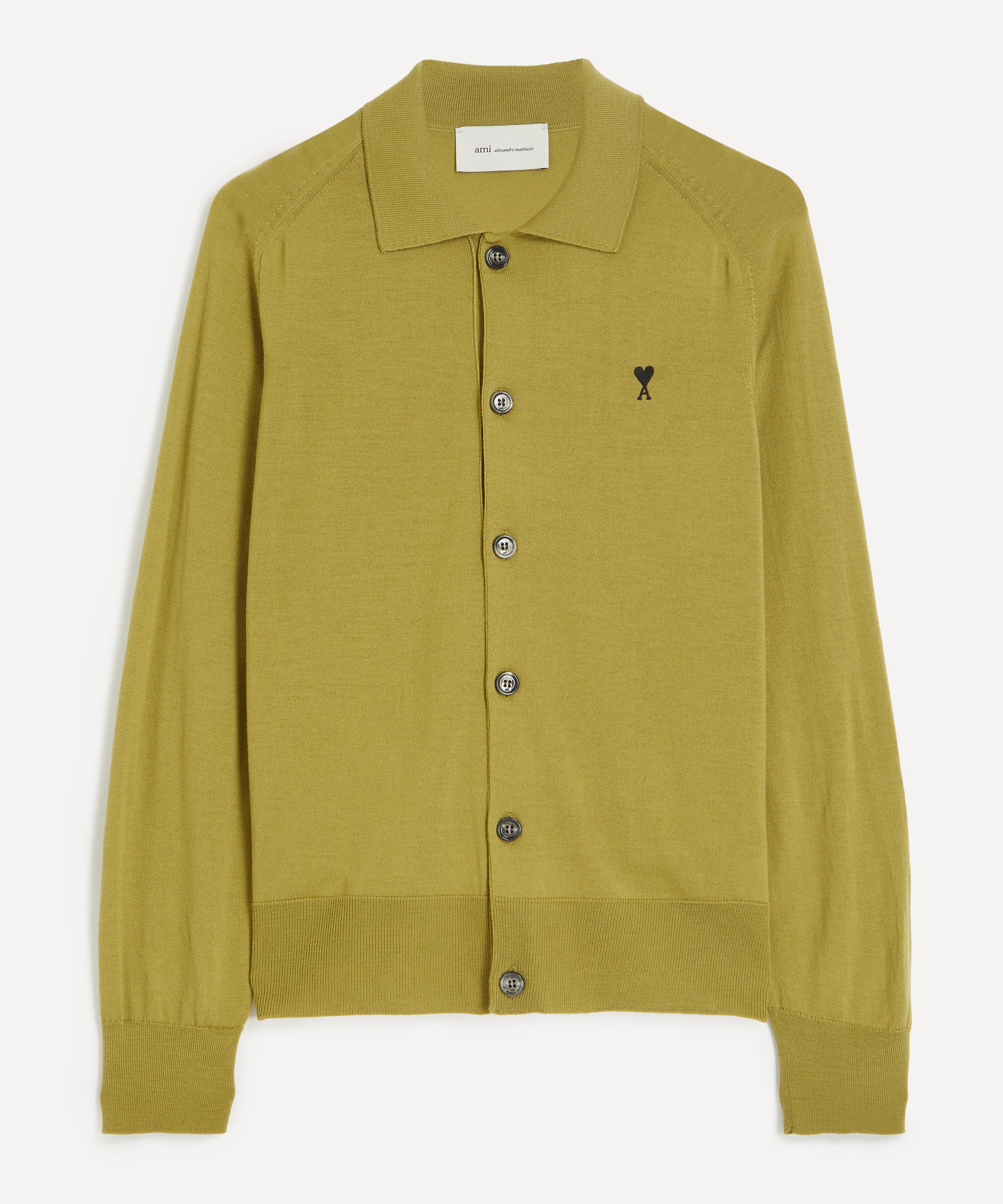 Ami - Matcha Merino Wool Shirt Collar Cardigan image number 0