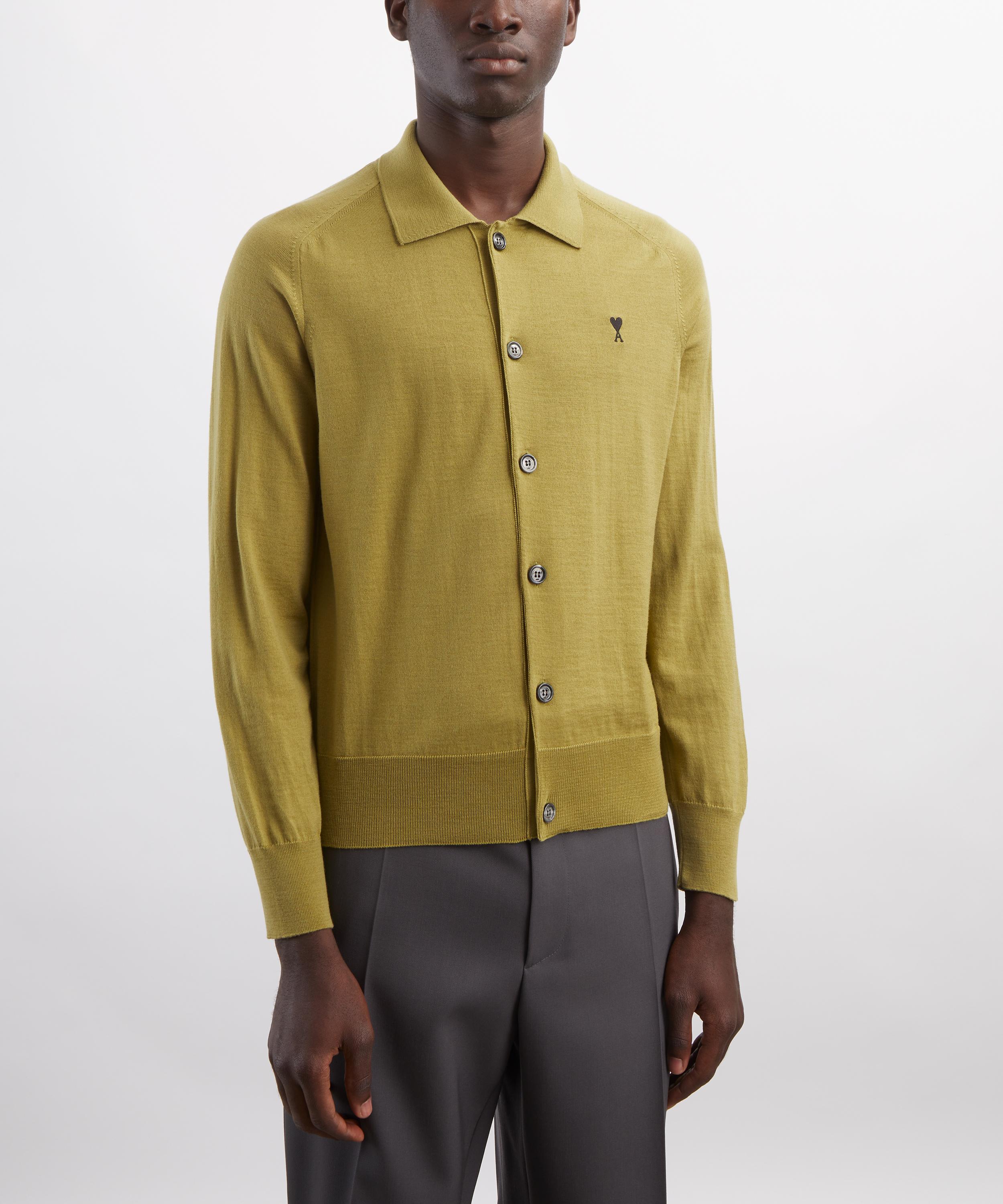 Ami - Matcha Merino Wool Shirt Collar Cardigan image number 2