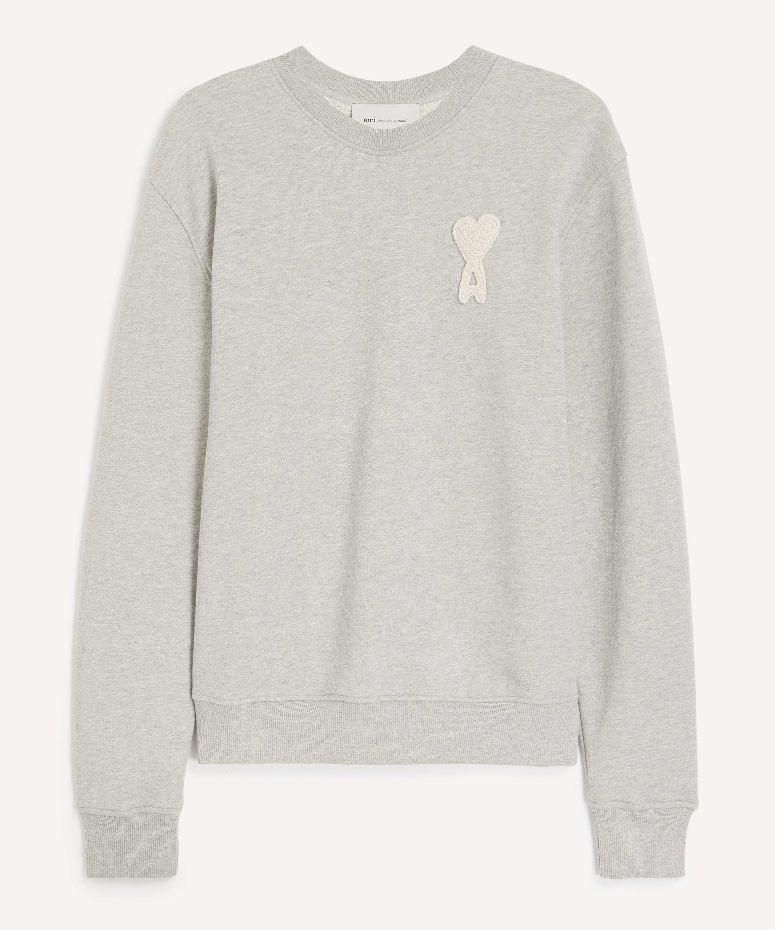 Ami - Grey Cotton-Knit Sweatshirt