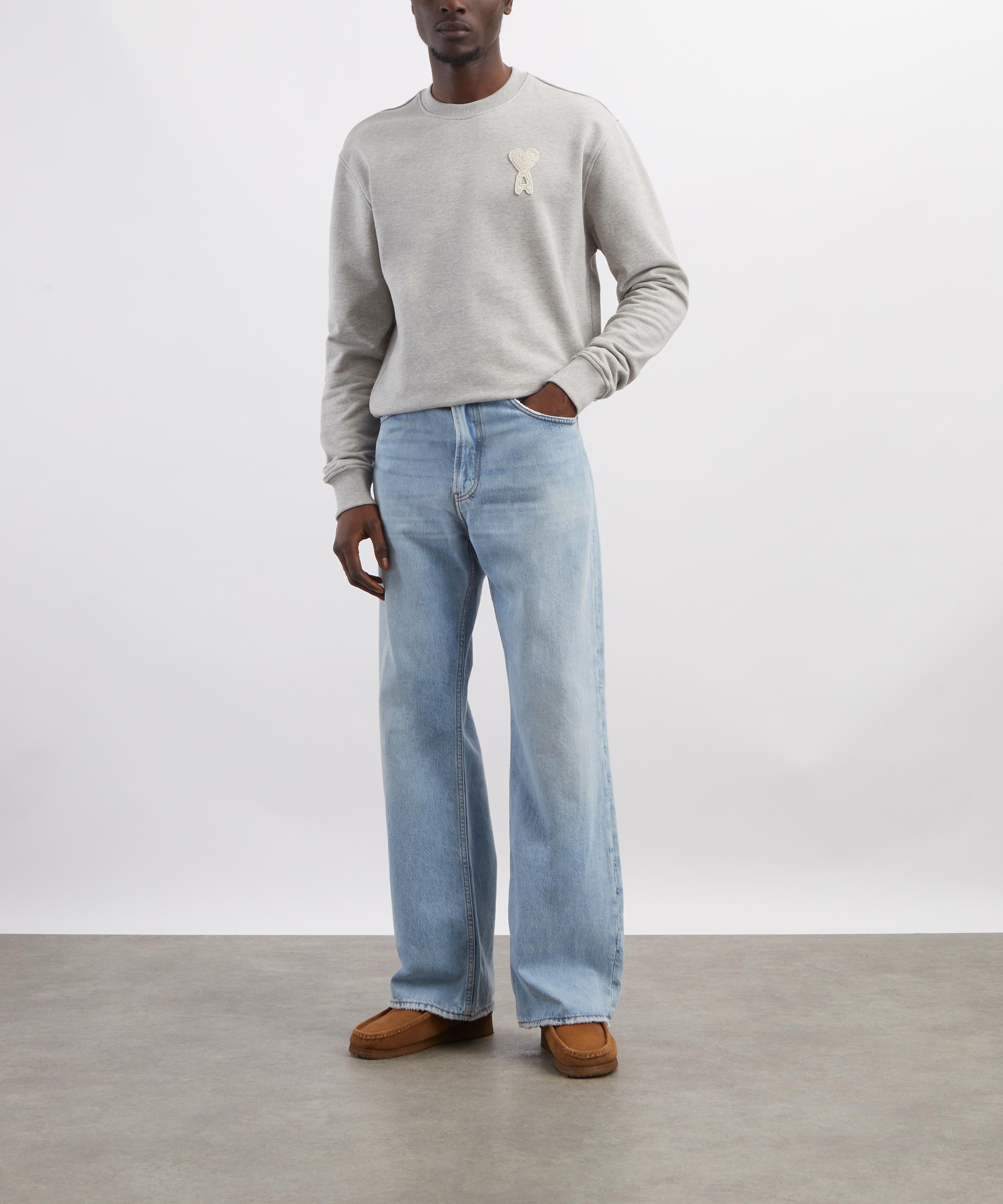 Ami - Grey Cotton-Knit Sweatshirt image number 1