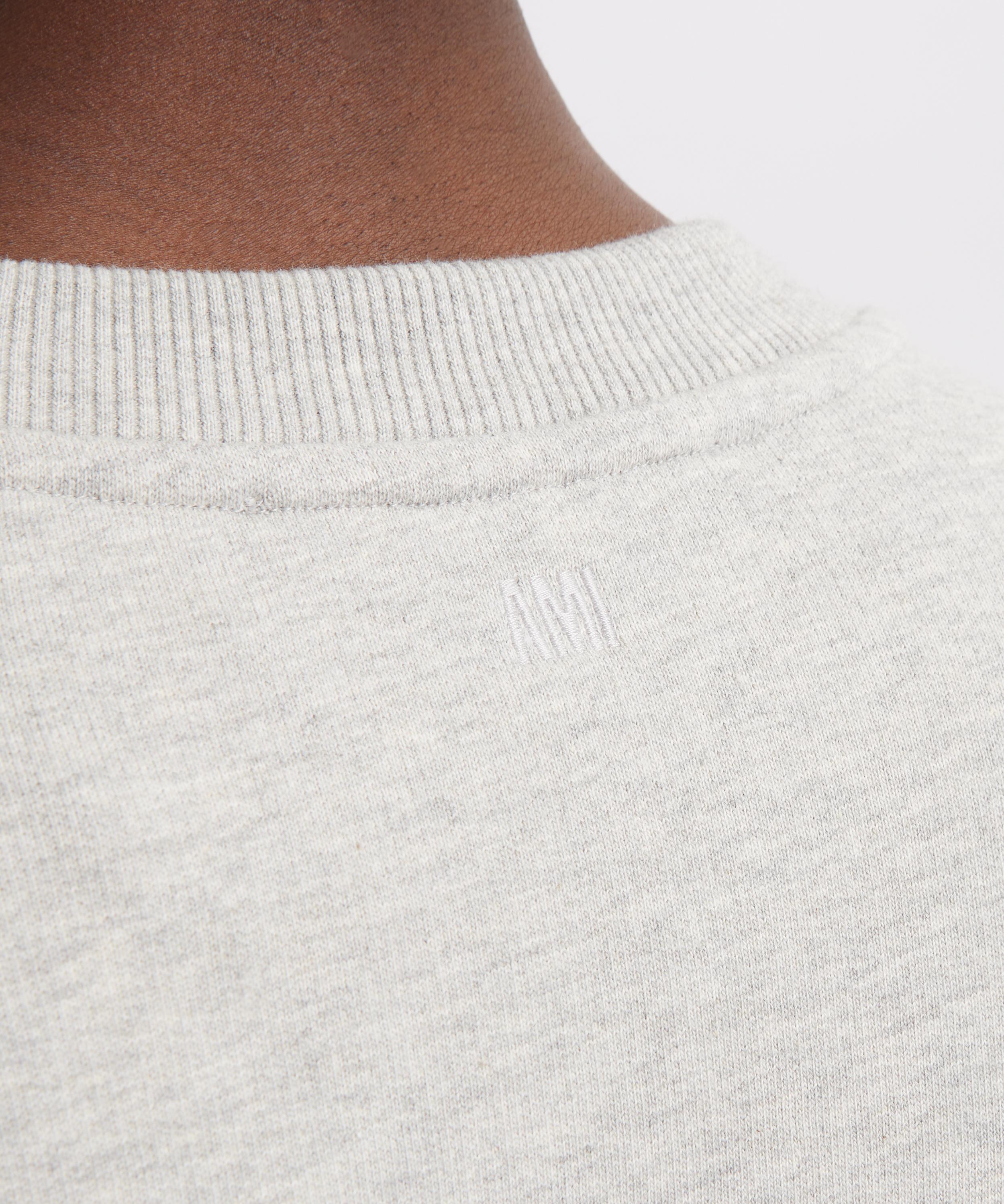 Ami - Grey Cotton-Knit Sweatshirt image number 4