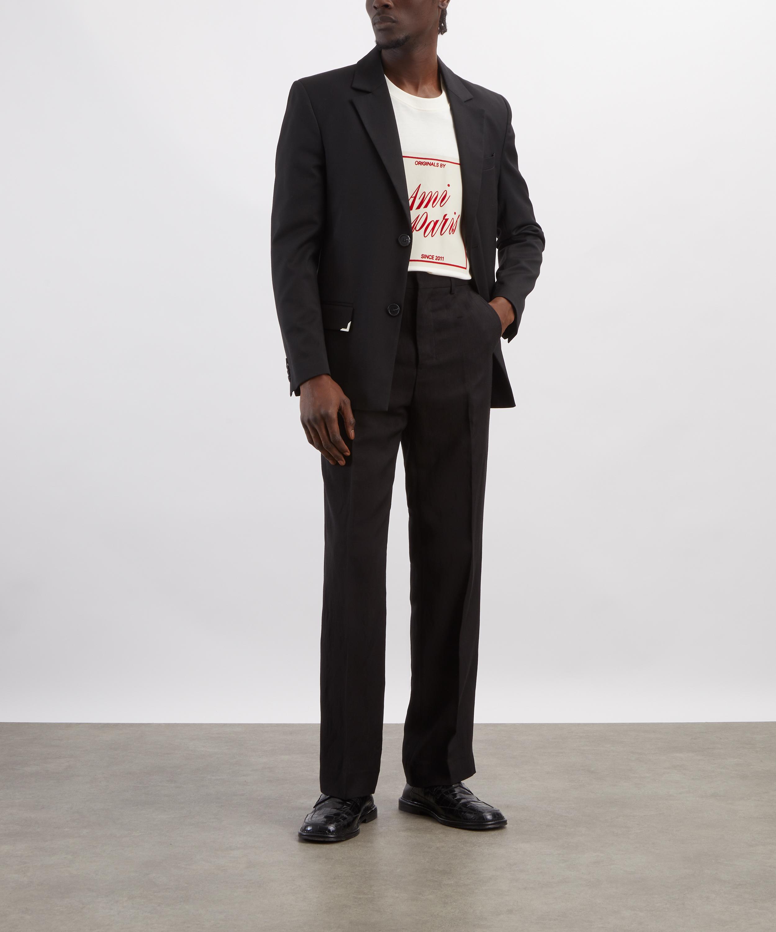 Ami - Straight Linen-Blend Trousers image number 1