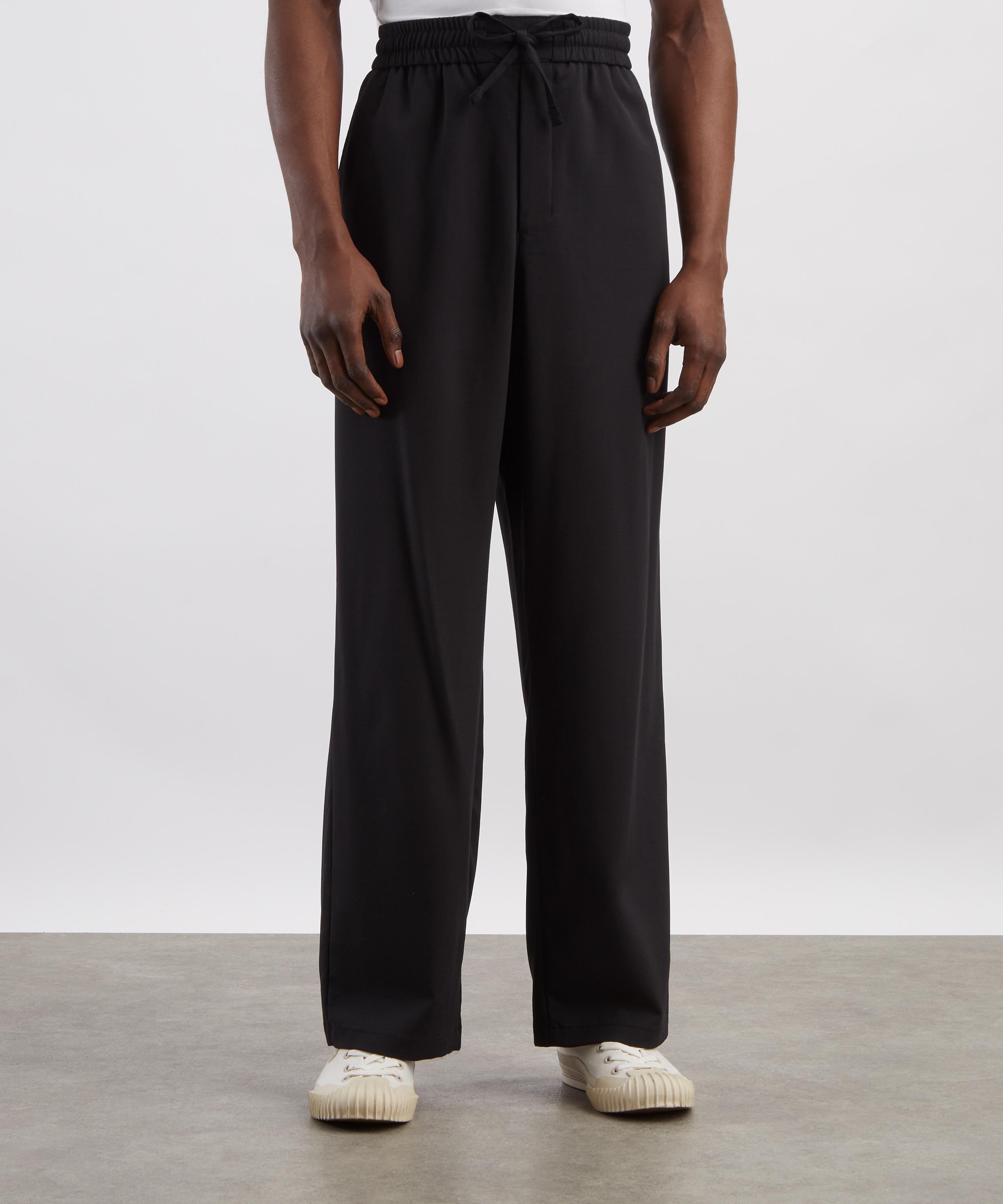 Ami - Black Wool Elasticated Waist Trousers image number 2