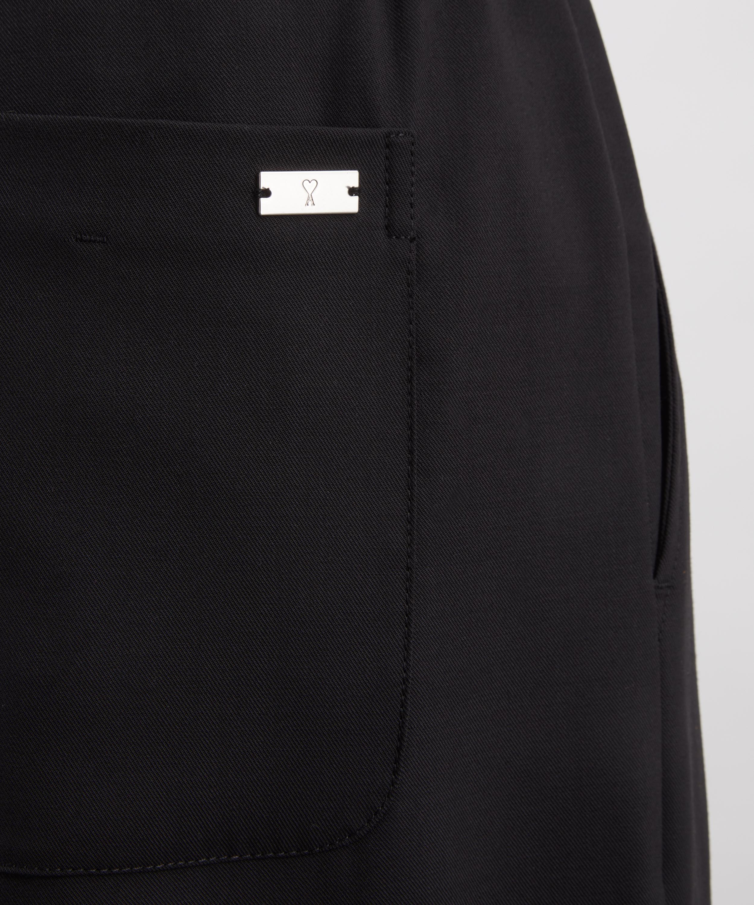 Ami - Black Wool Elasticated Waist Trousers image number 4