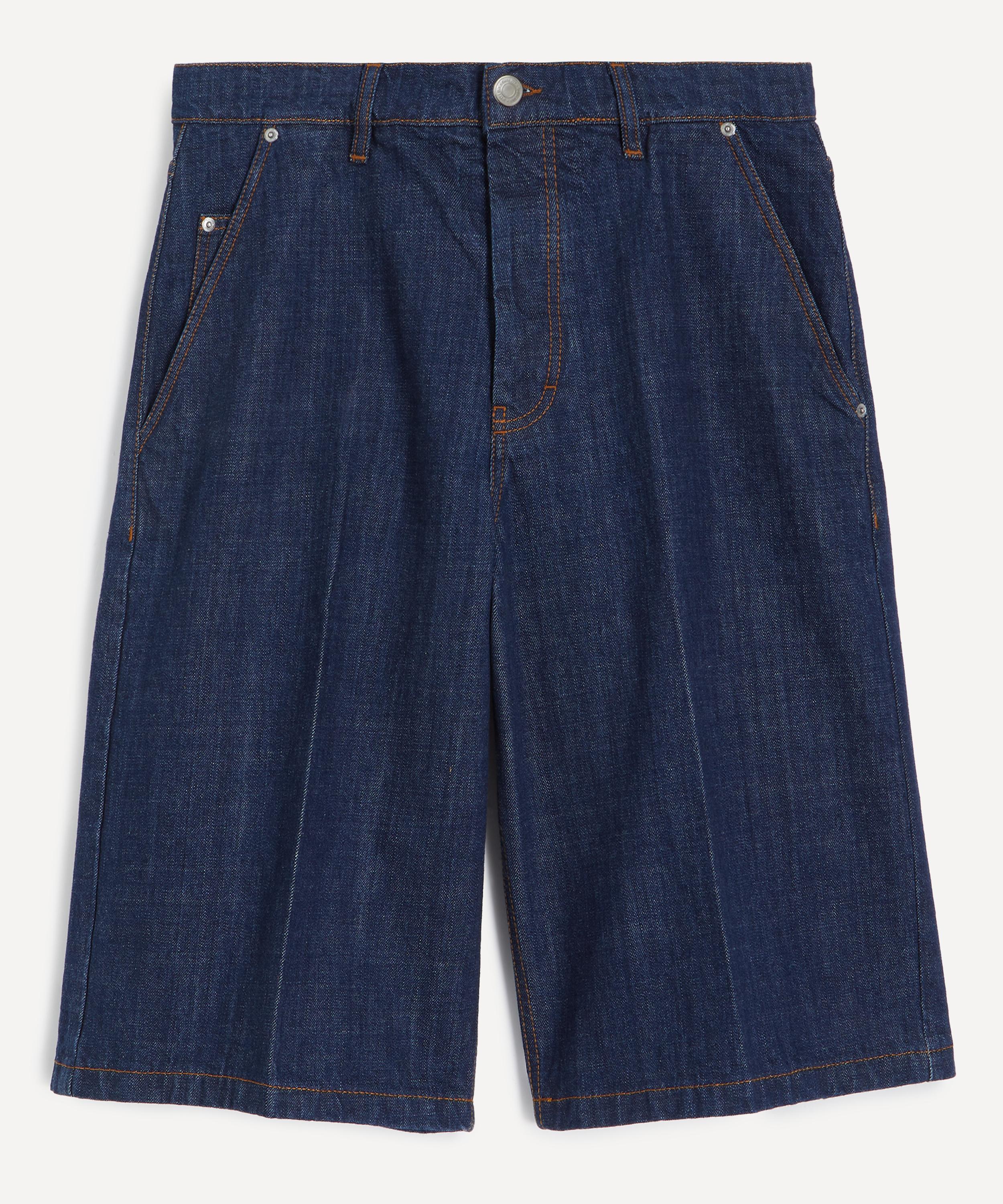 Ami - Blue Cotton Loose Bermuda Shorts