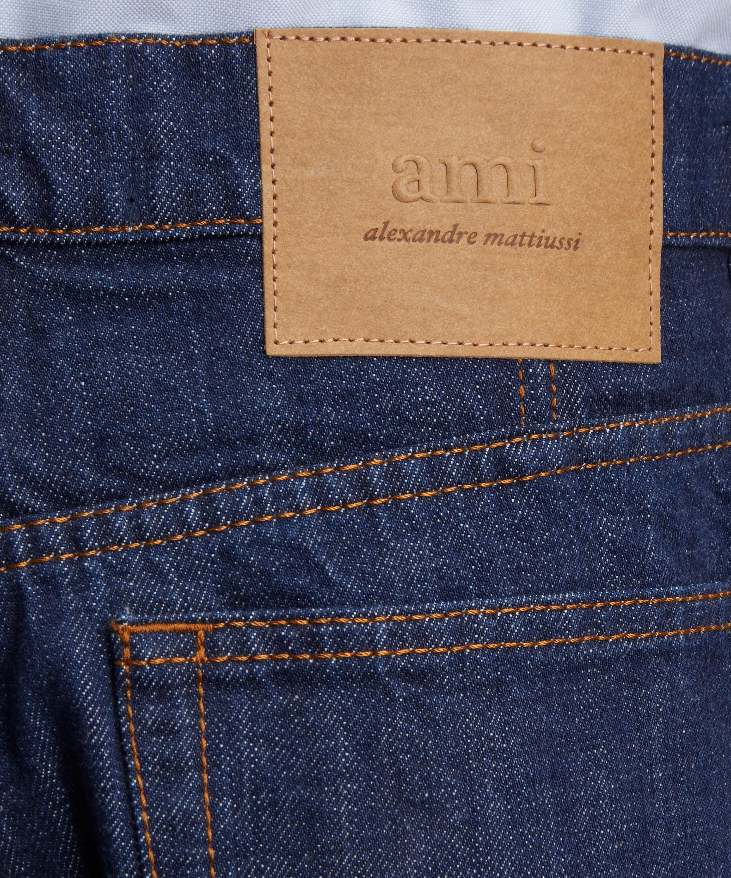 Ami - Blue Cotton Loose Bermuda Shorts image number 4