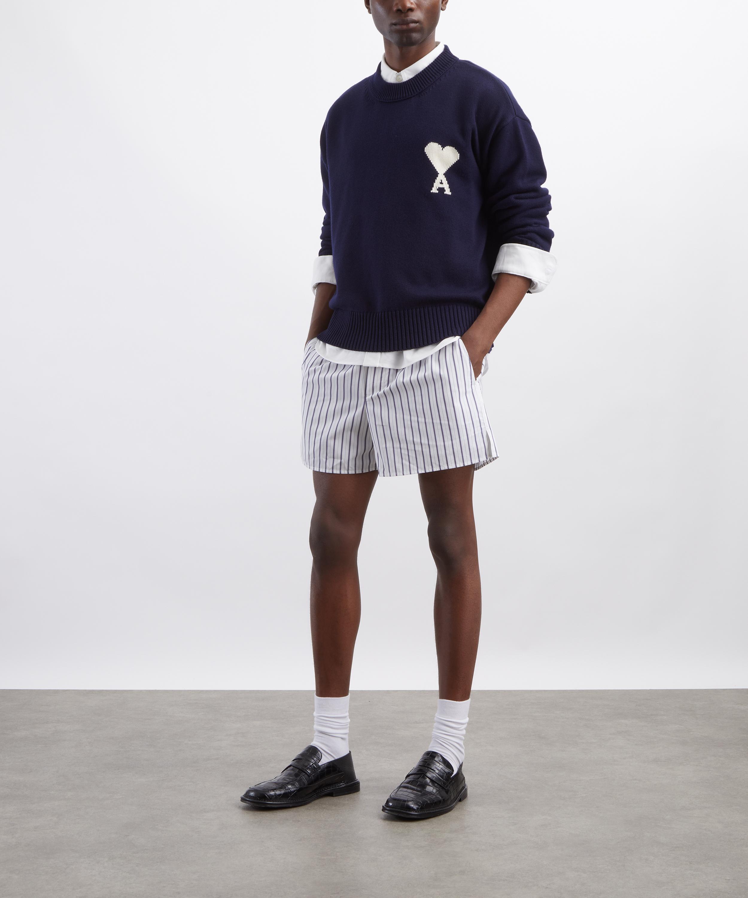 Ami - White Cotton Elasticated Shorts image number 1