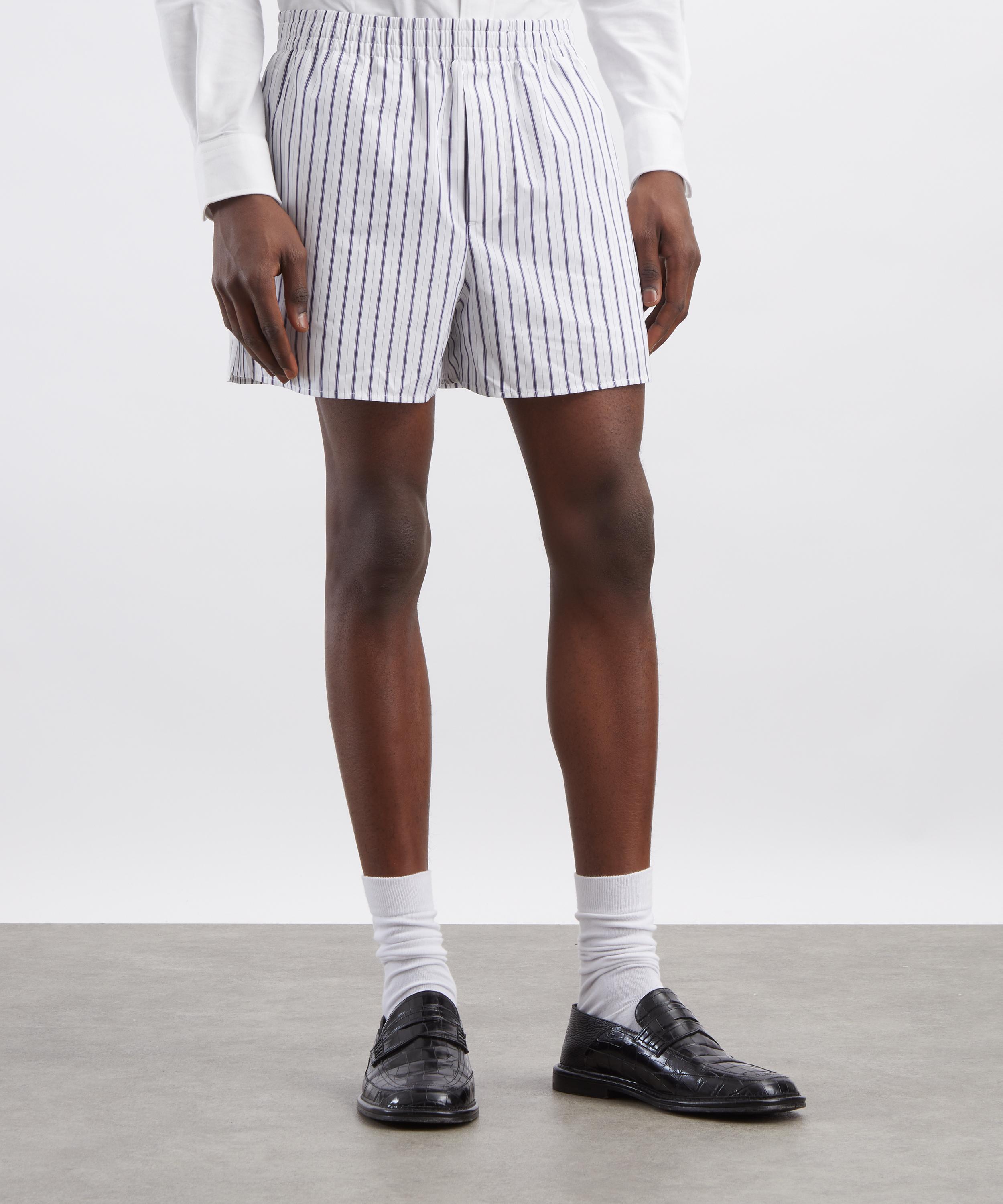 Ami - White Cotton Elasticated Shorts image number 2