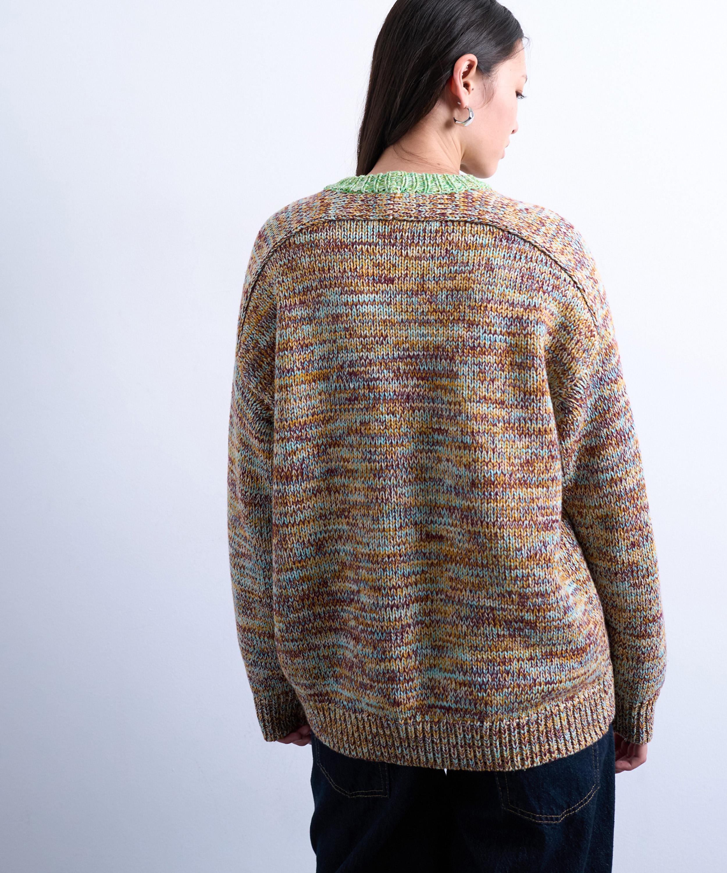 TOPSHOP - Knitted Multi-Colour Twist Yarn Contrast Jumper image number 2
