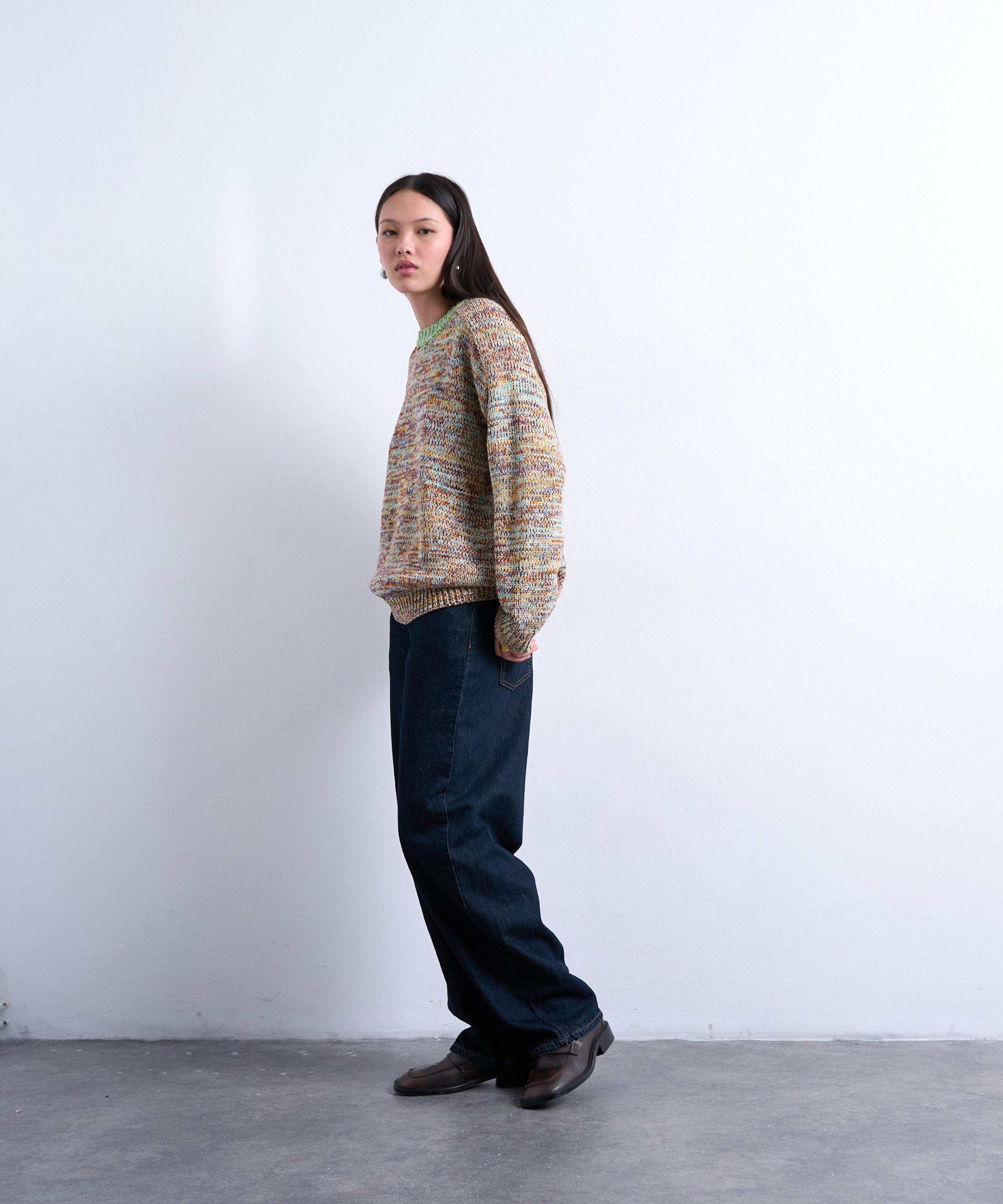 TOPSHOP - Knitted Multi-Colour Twist Yarn Contrast Jumper image number 3