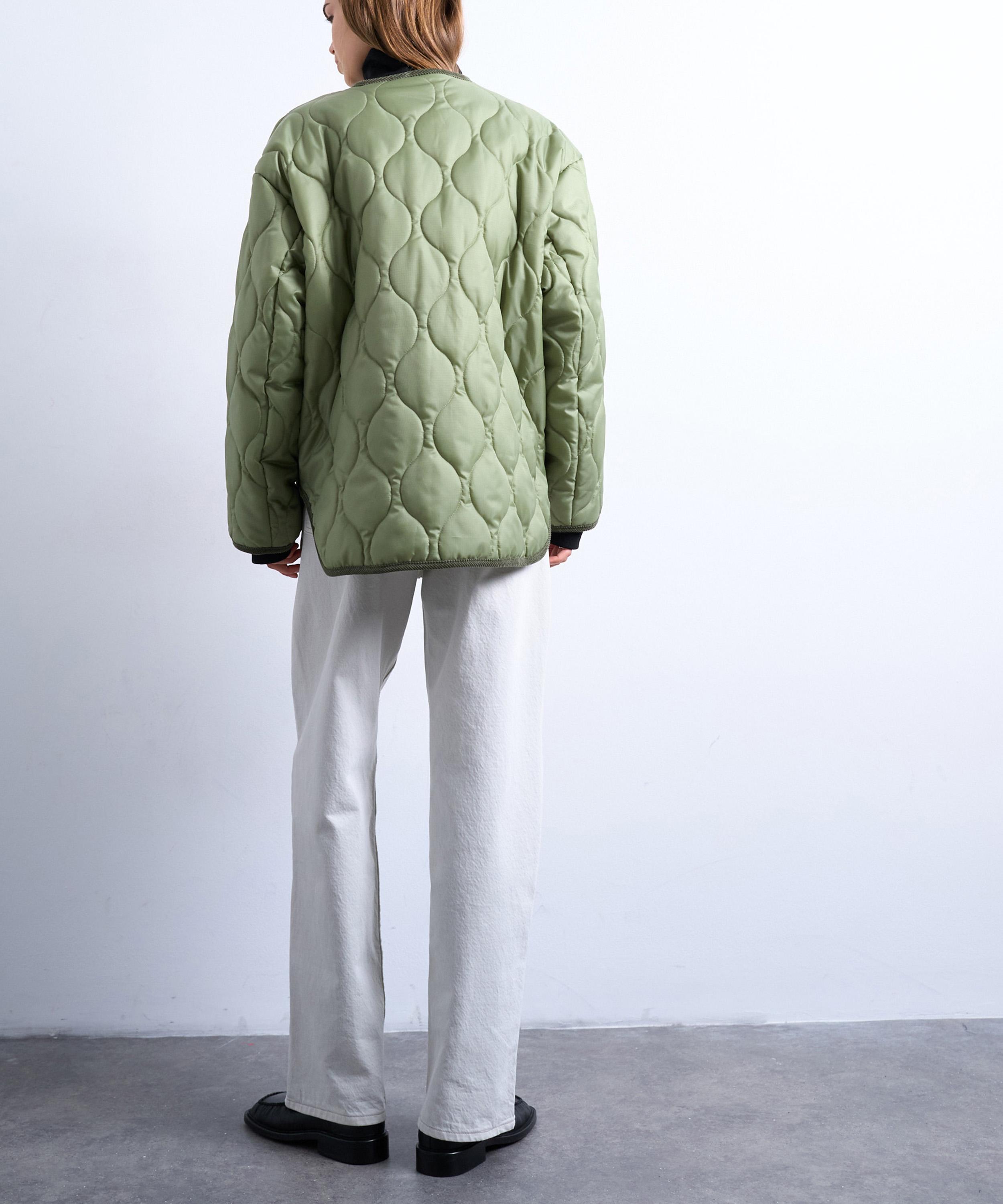 TOPSHOP - Dark Khaki Oversized Two-Tone Liner Jacket image number 3