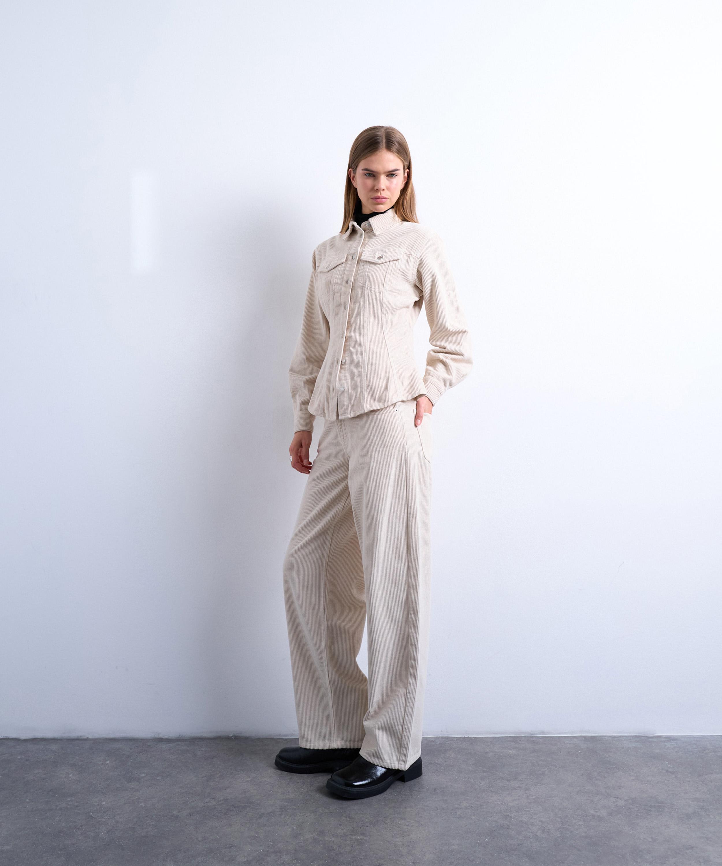 TOPSHOP - Pearl Cord Cinch Low-Rise Jeans image number 2