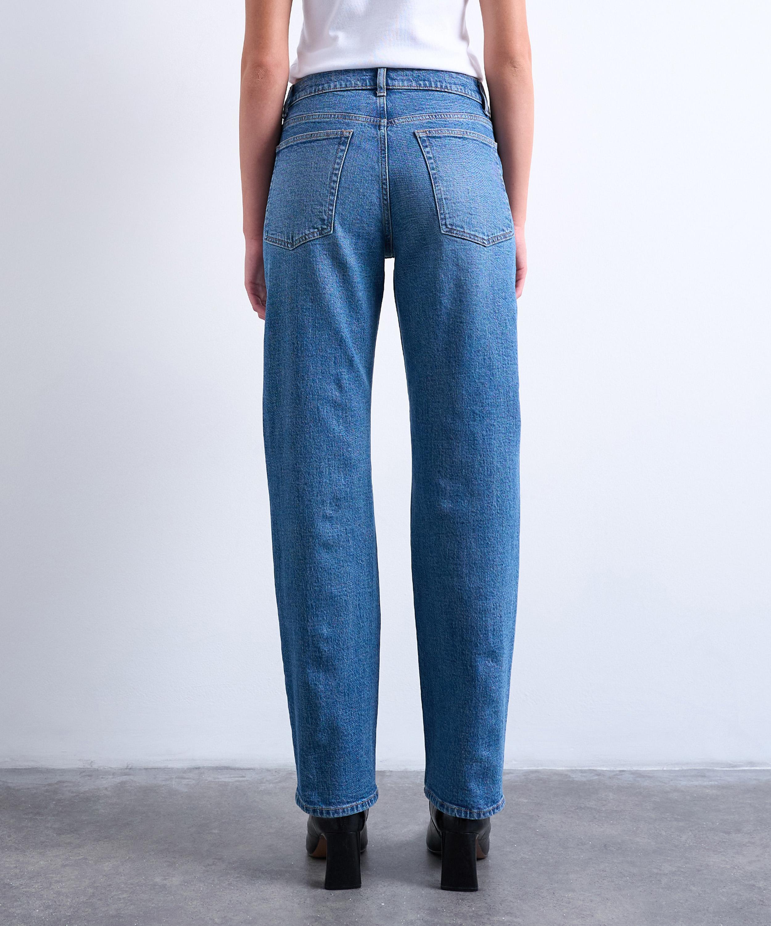 TOPSHOP - Orson Mid-Rise Comfort Straight Jeans in Vintage Blue image number 1