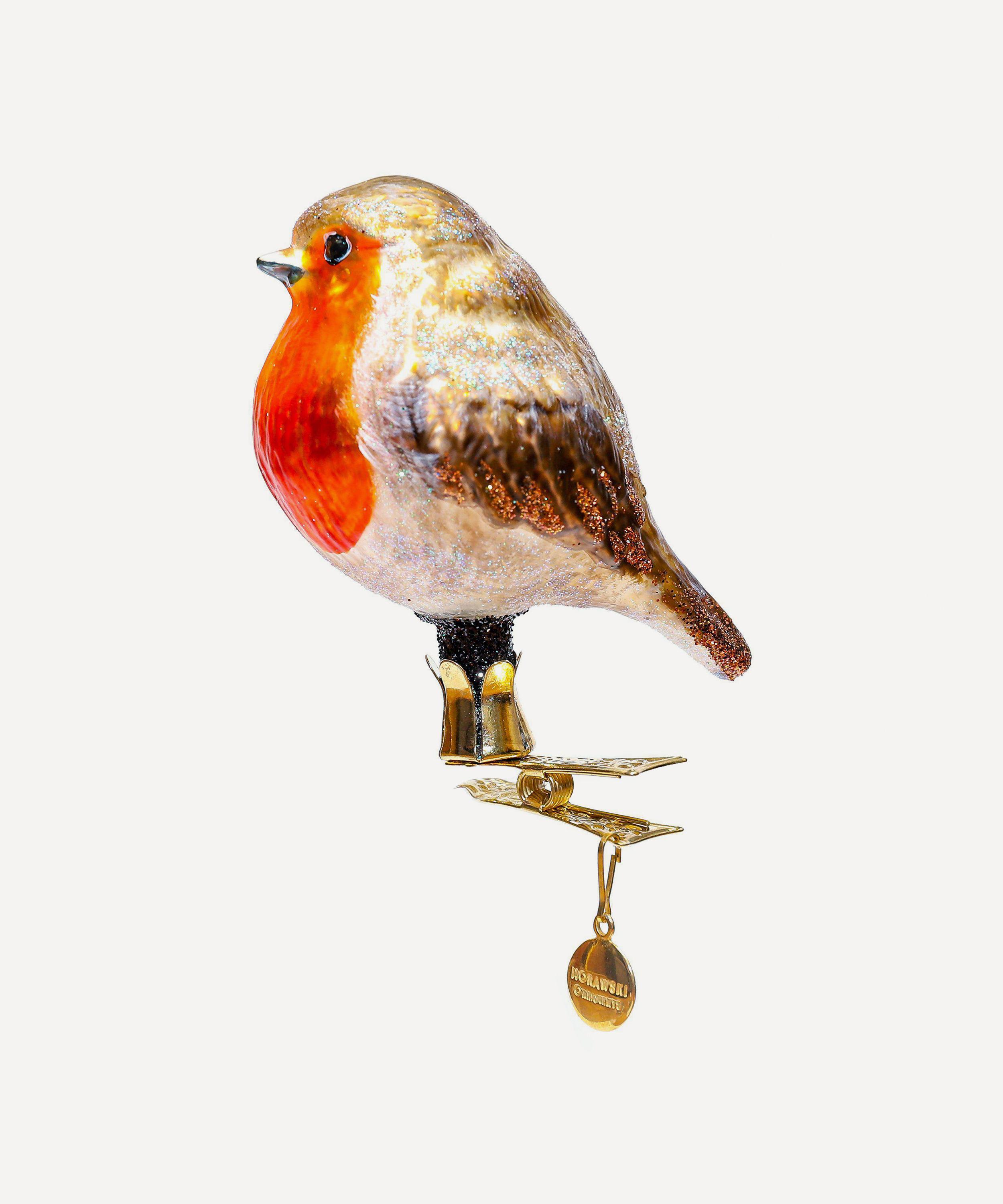 Christmas - Robin on Clip Glass Ornament image number 0