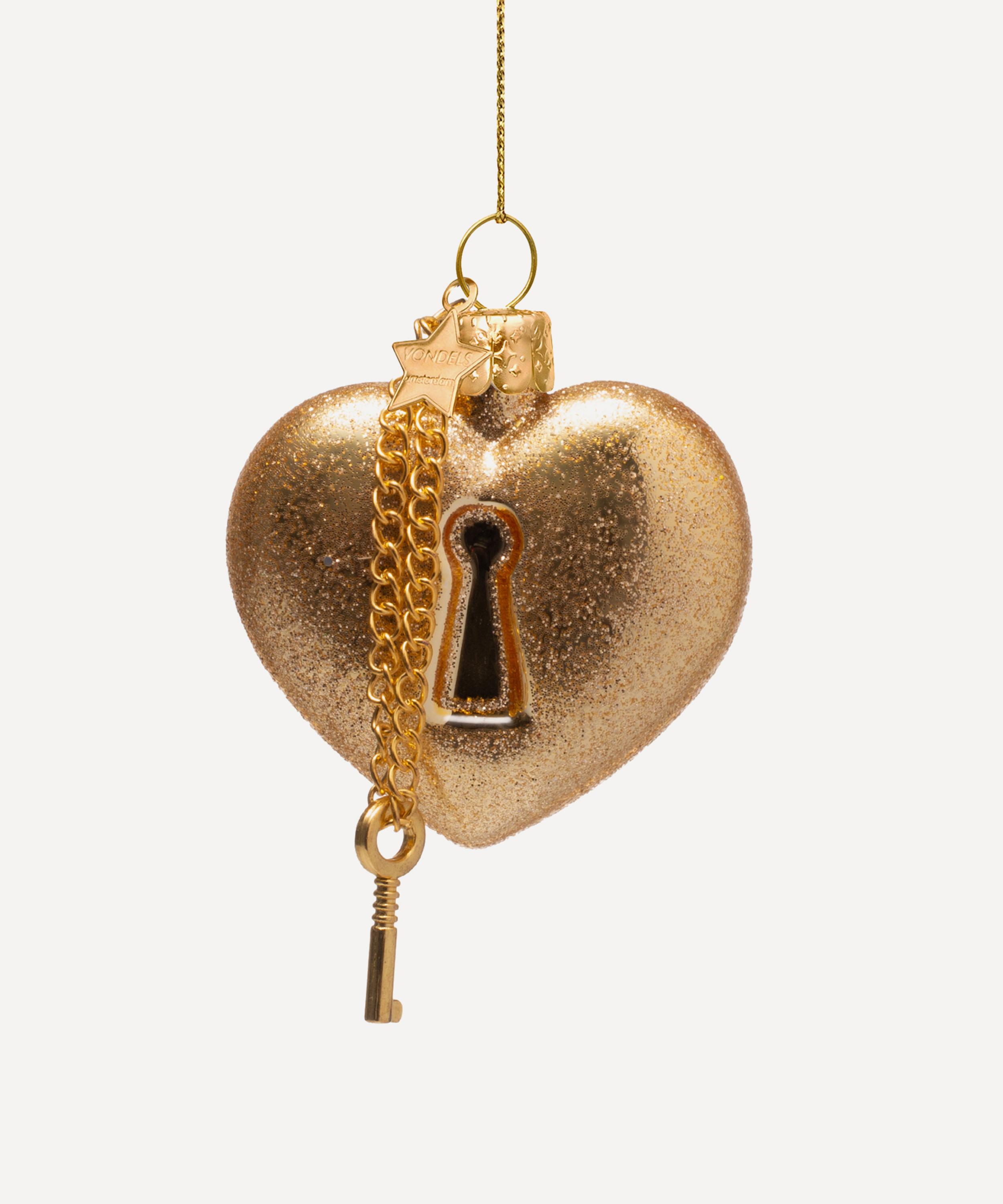 Christmas - Glass Heart Lock Ornament image number 0