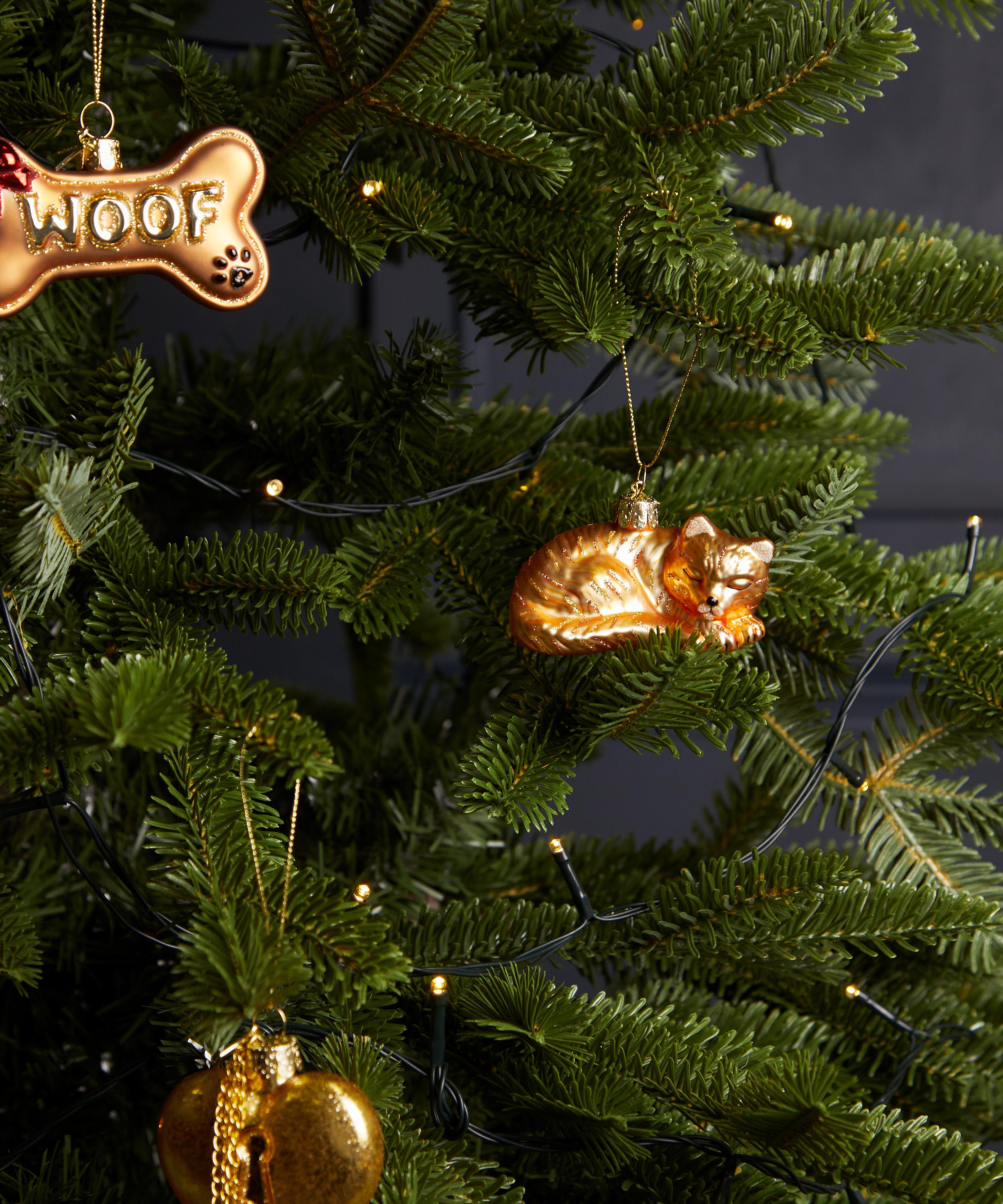 Christmas - Glass Sleeping Cat Ornament image number 1