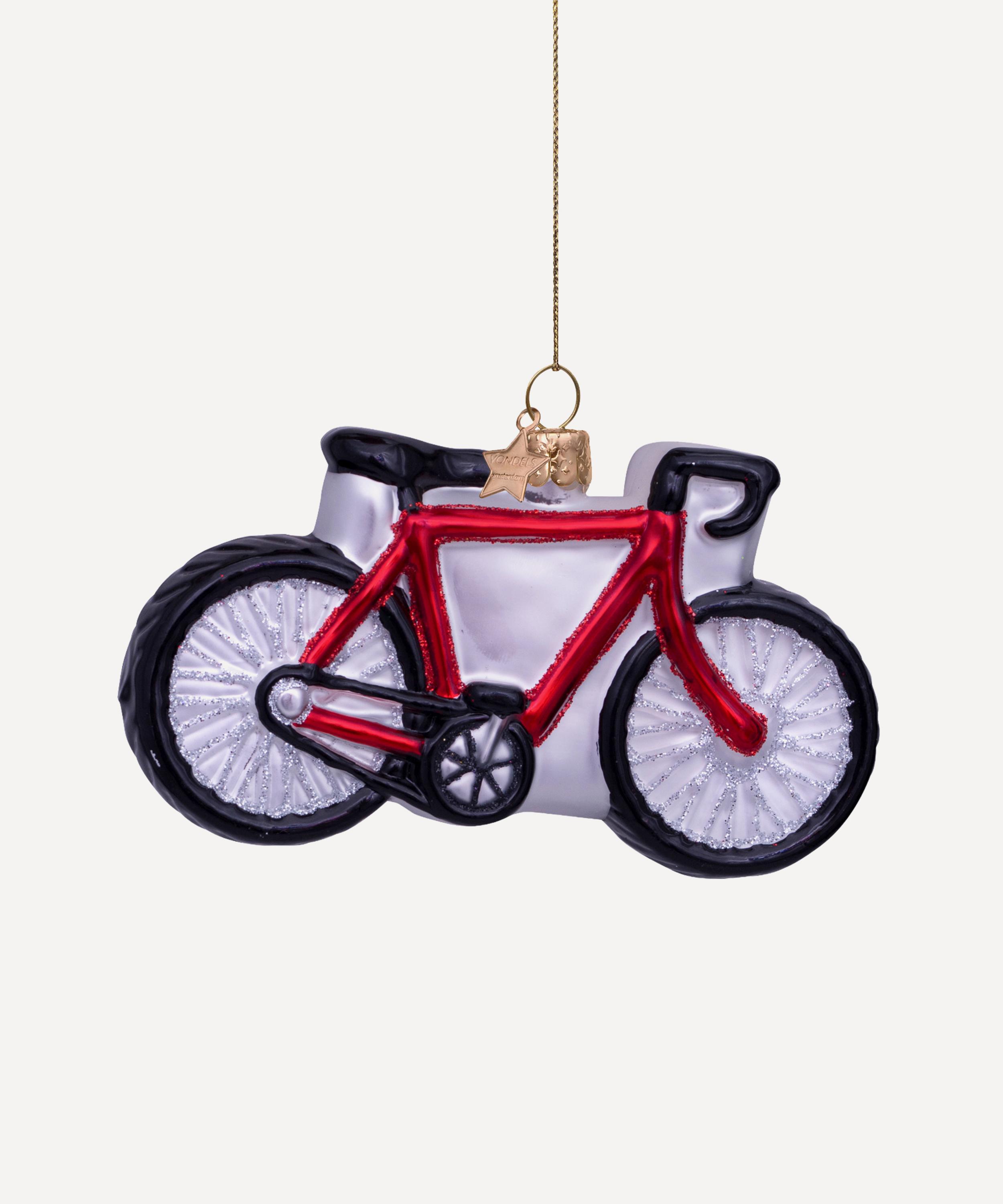 Christmas - Glass Red Racing Bike Ornament image number 0