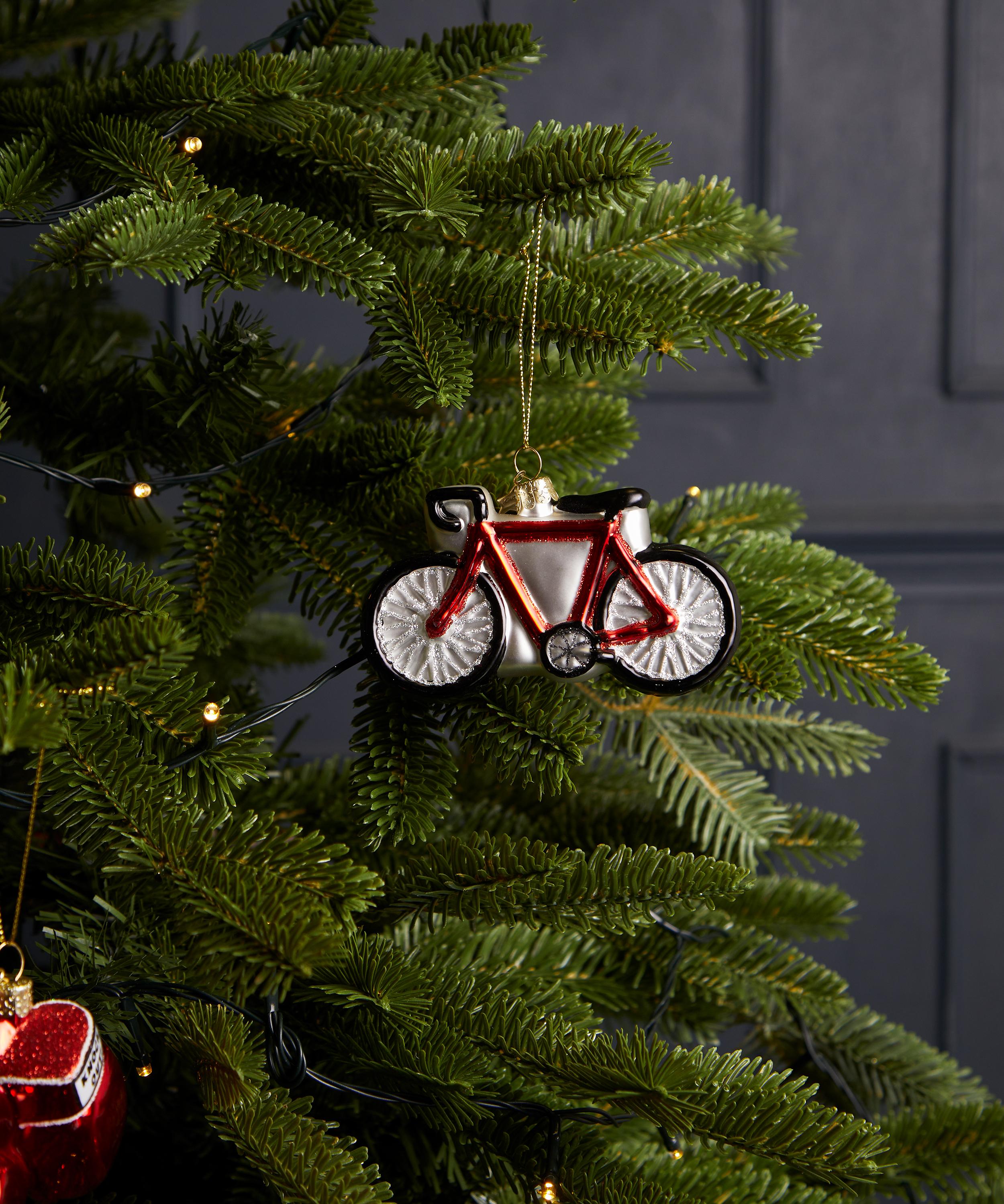 Christmas - Glass Red Racing Bike Ornament image number 1