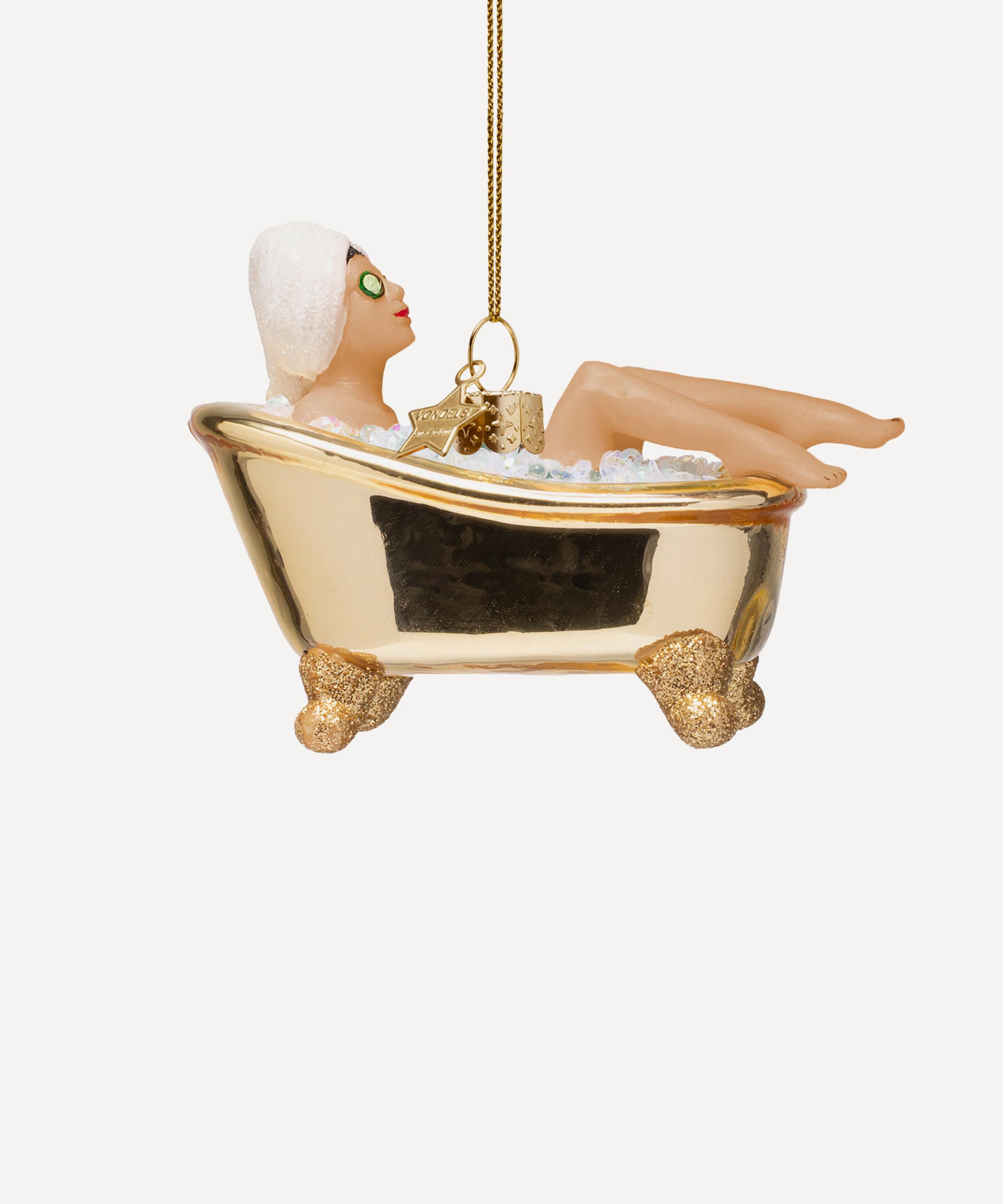 Christmas - Woman in Gold Bath Glass Ornament image number 0