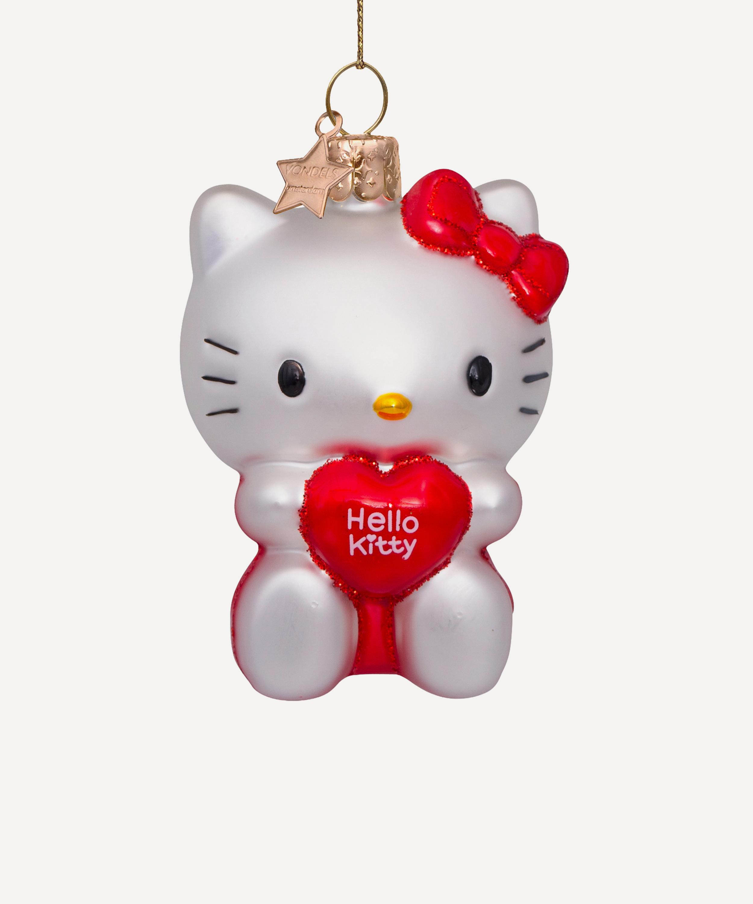Christmas - Glass Hello Kitty Heart Ornament image number 0
