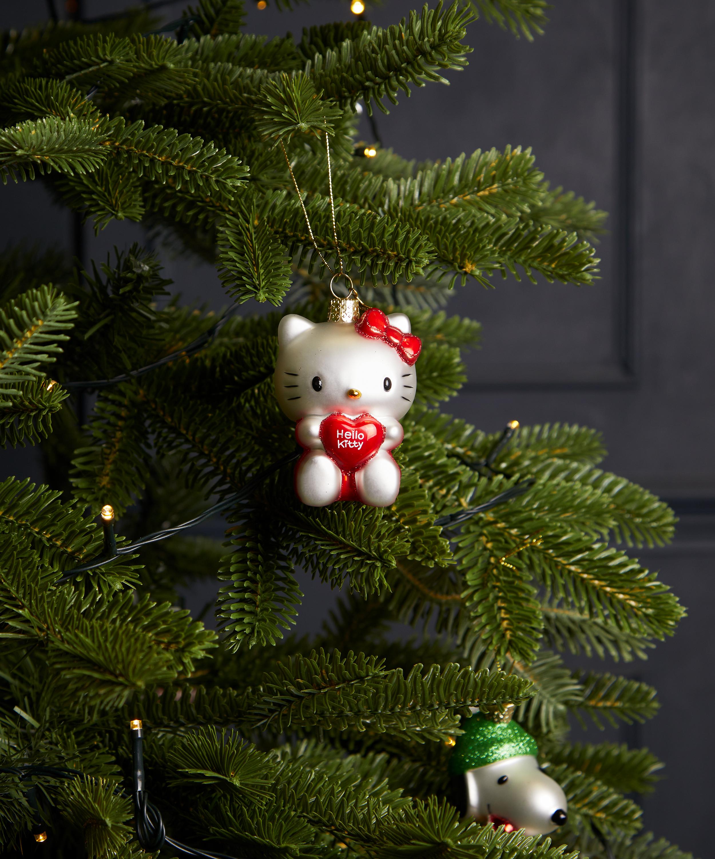 Christmas - Glass Hello Kitty Heart Ornament image number 1