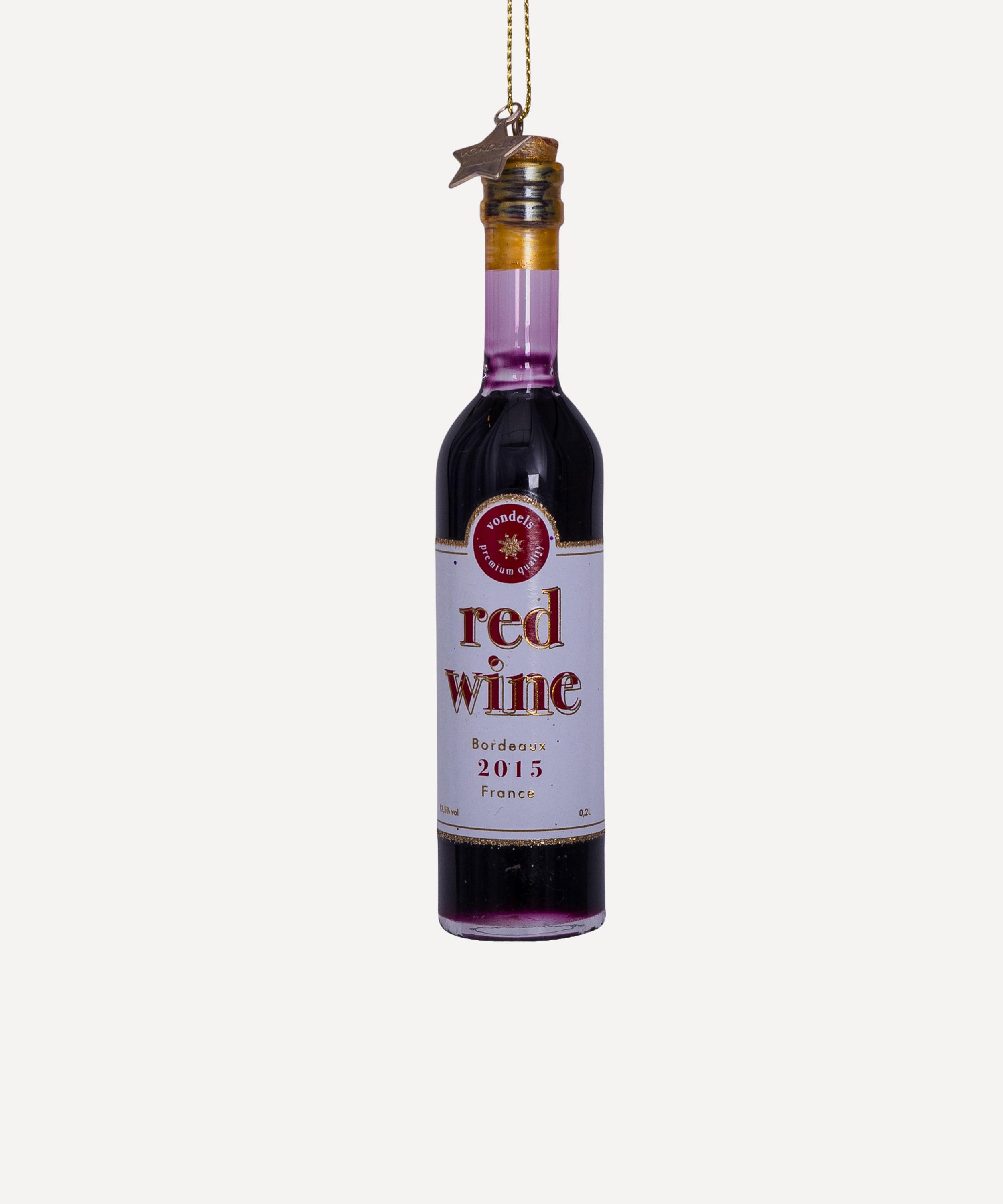 Christmas - Glass Red Wine Bottle Ornament image number 0