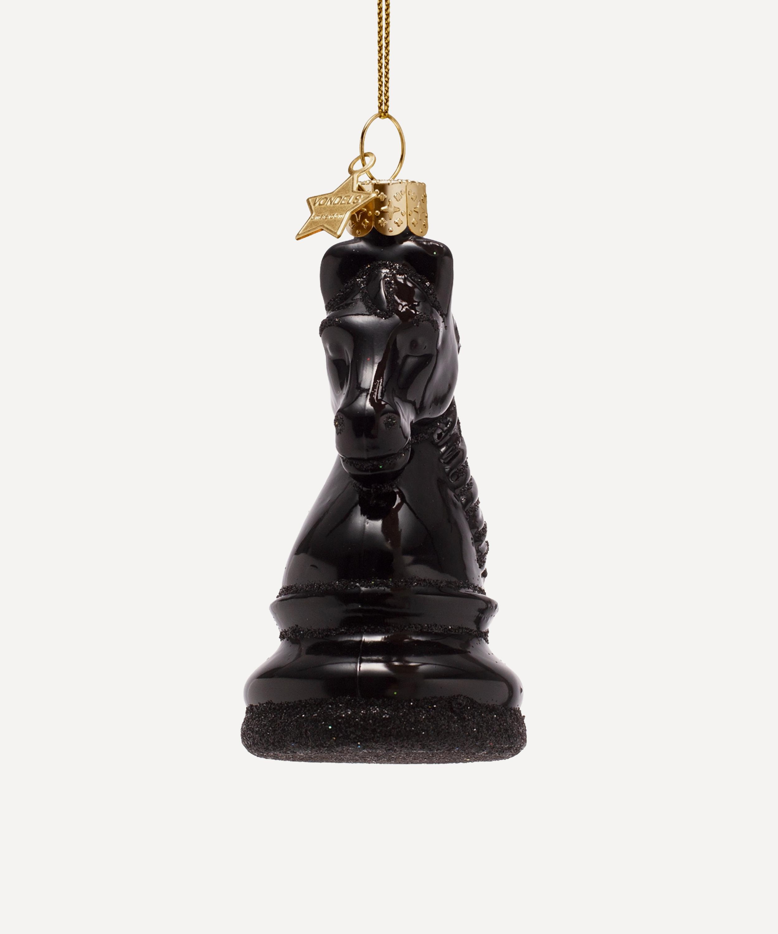 Christmas - Glass Knight Chess Piece Ornament image number 0