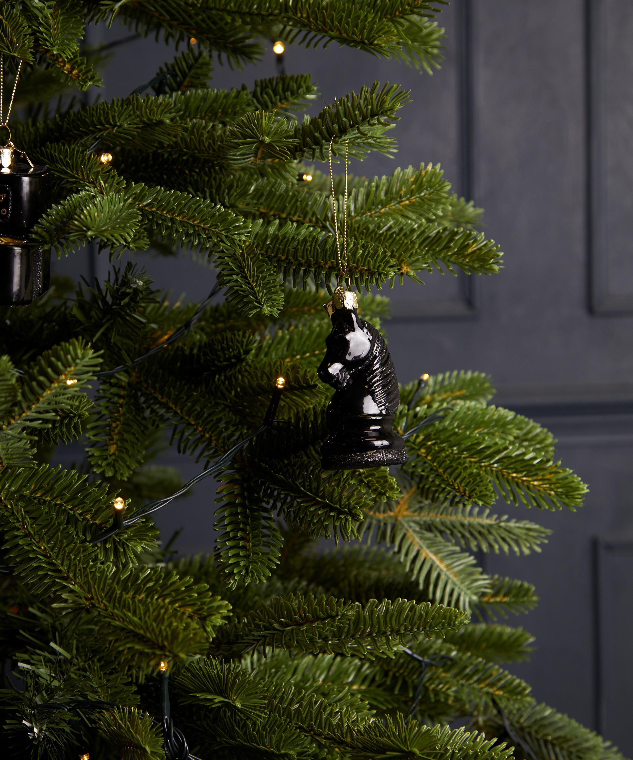 Christmas - Glass Knight Chess Piece Ornament image number 1