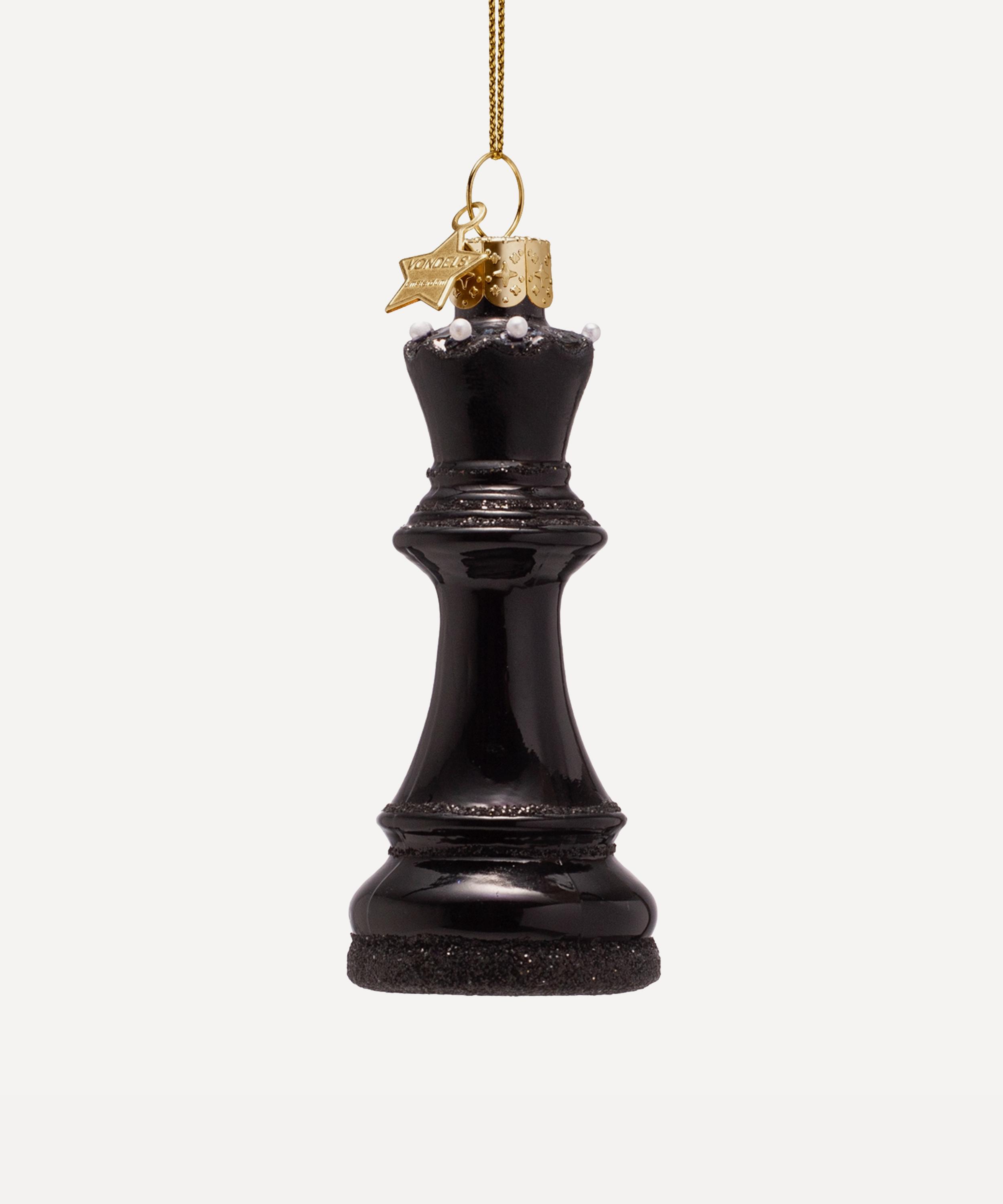 Christmas - Glass Queen Chess Piece Ornament image number 0