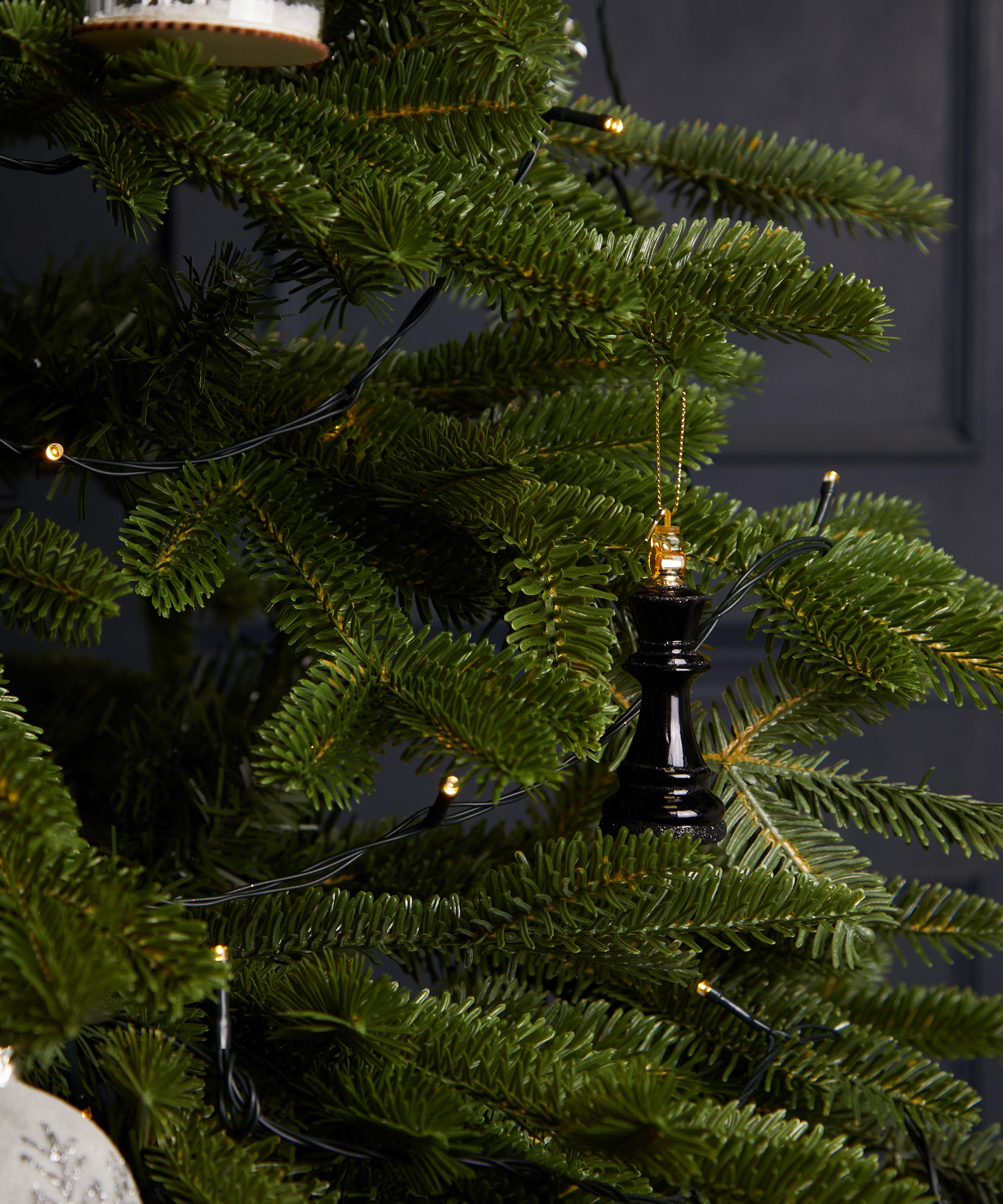 Christmas - Glass Queen Chess Piece Ornament image number 1