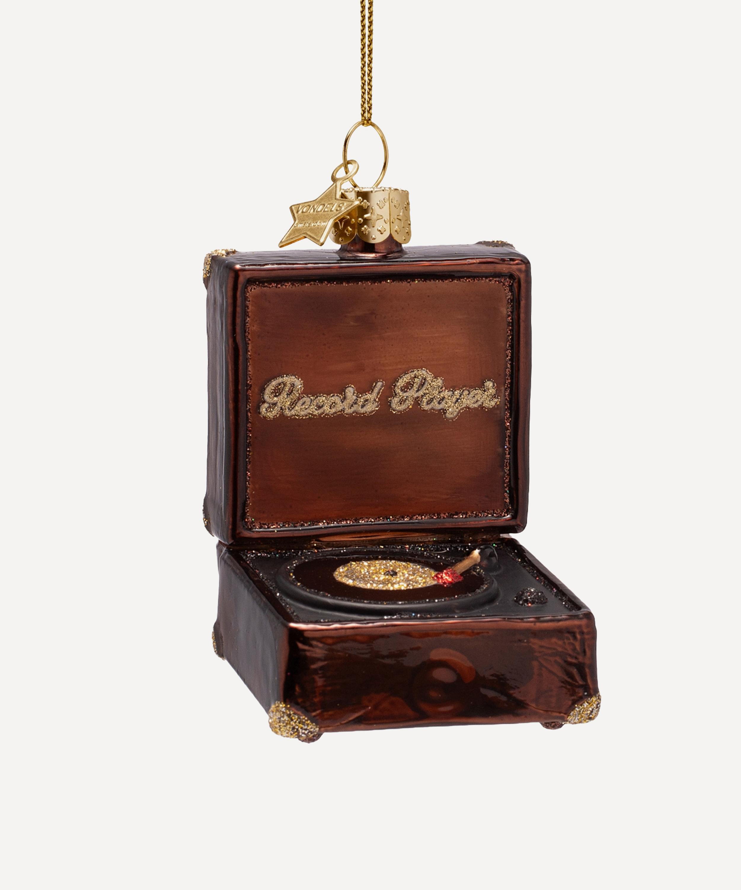 Christmas - Glass Record Player Ornament image number 0