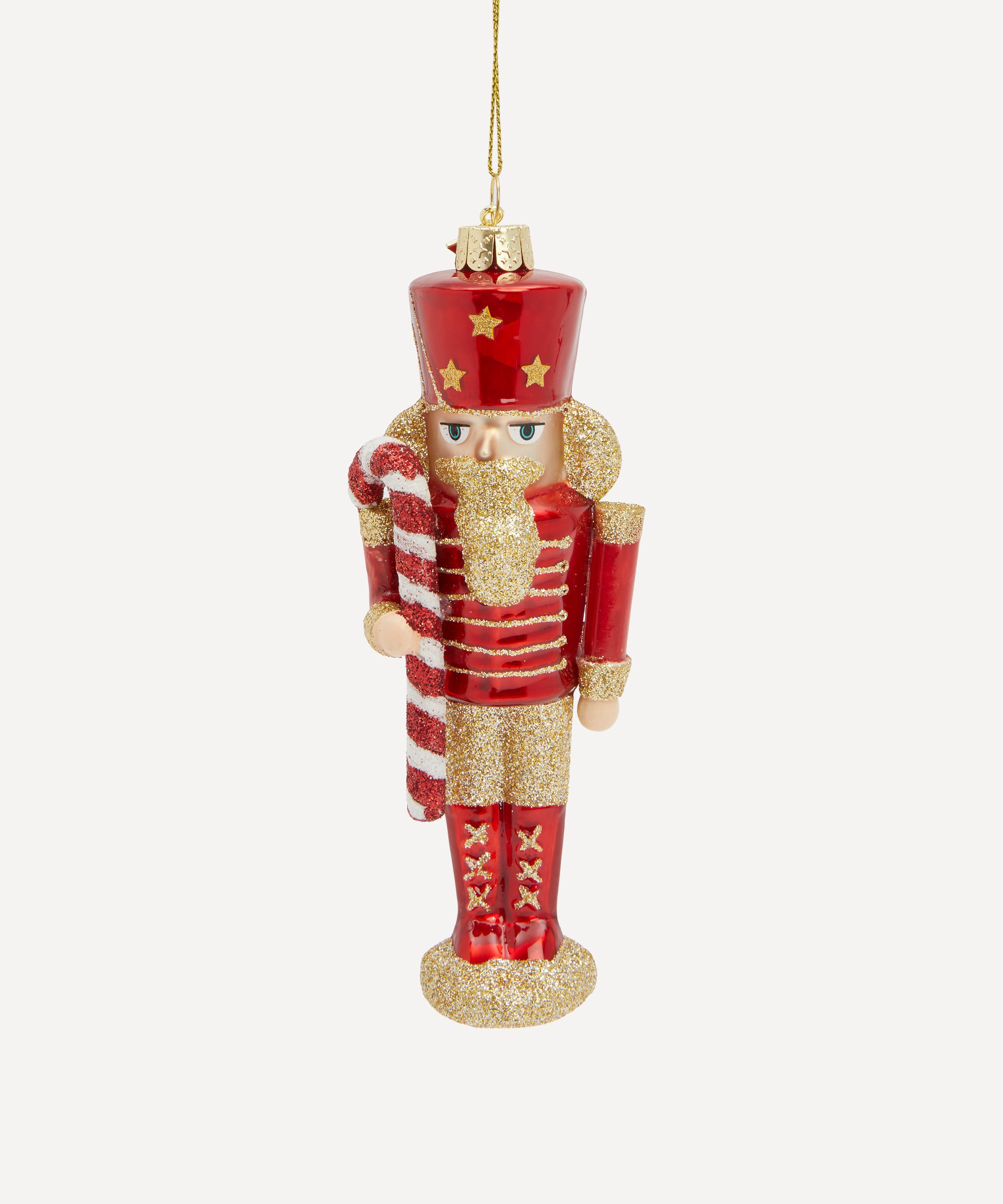 Christmas - Glass Nutcracker with Candy Cane Ornament image number 0