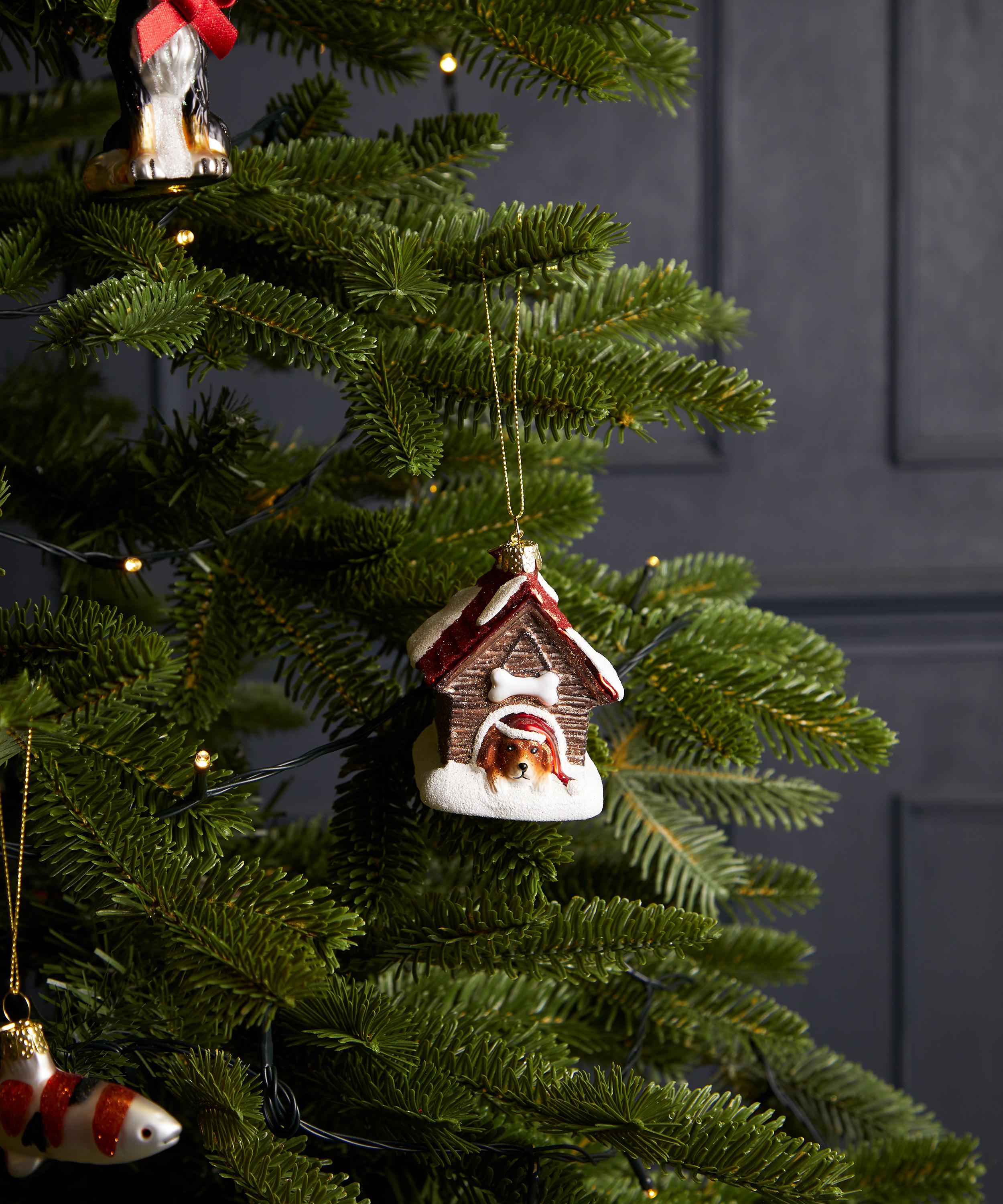 Christmas - Glass Dog House Ornament image number 1