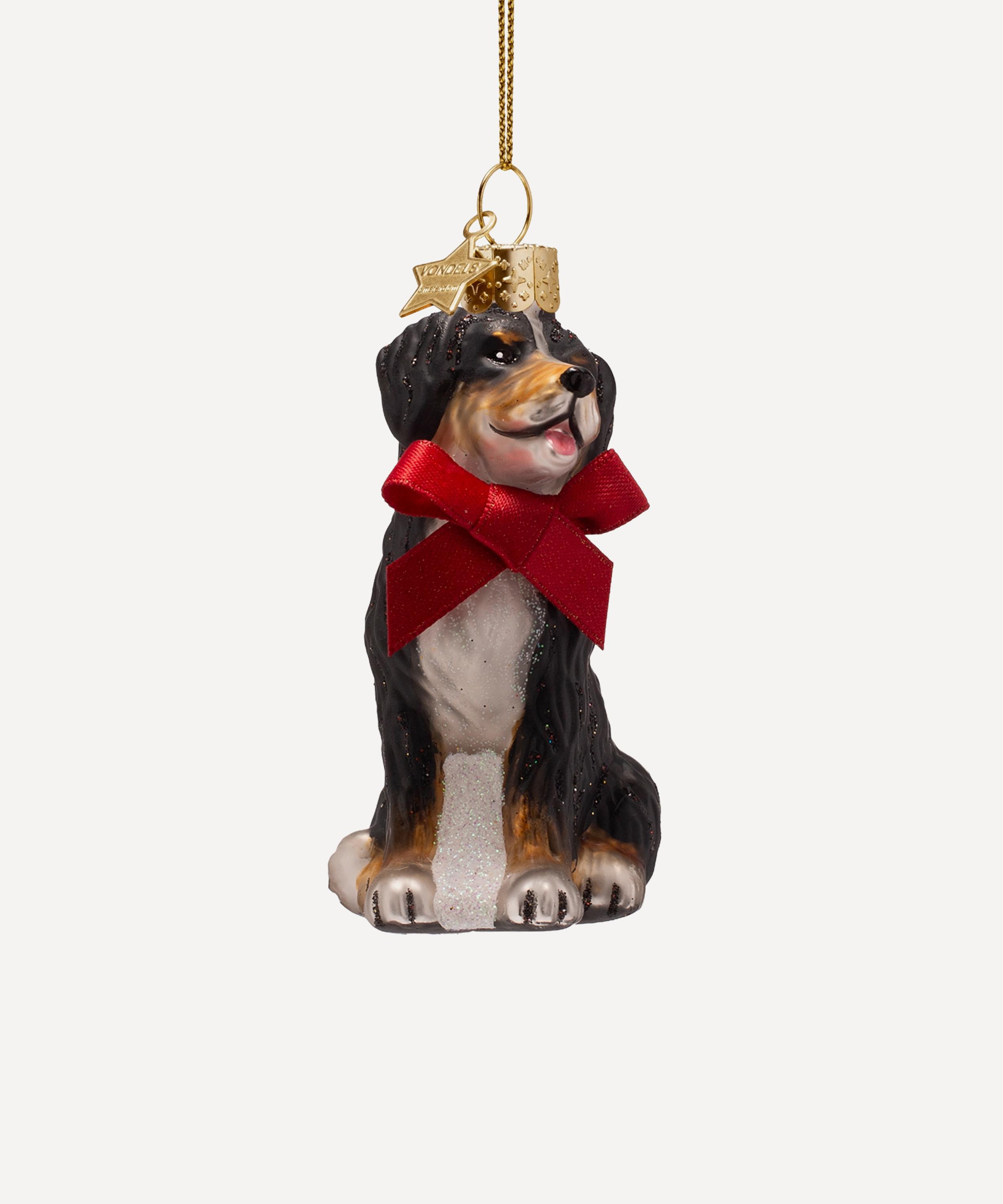 Christmas - Glass Bernese Mountain Dog Ornament image number 0