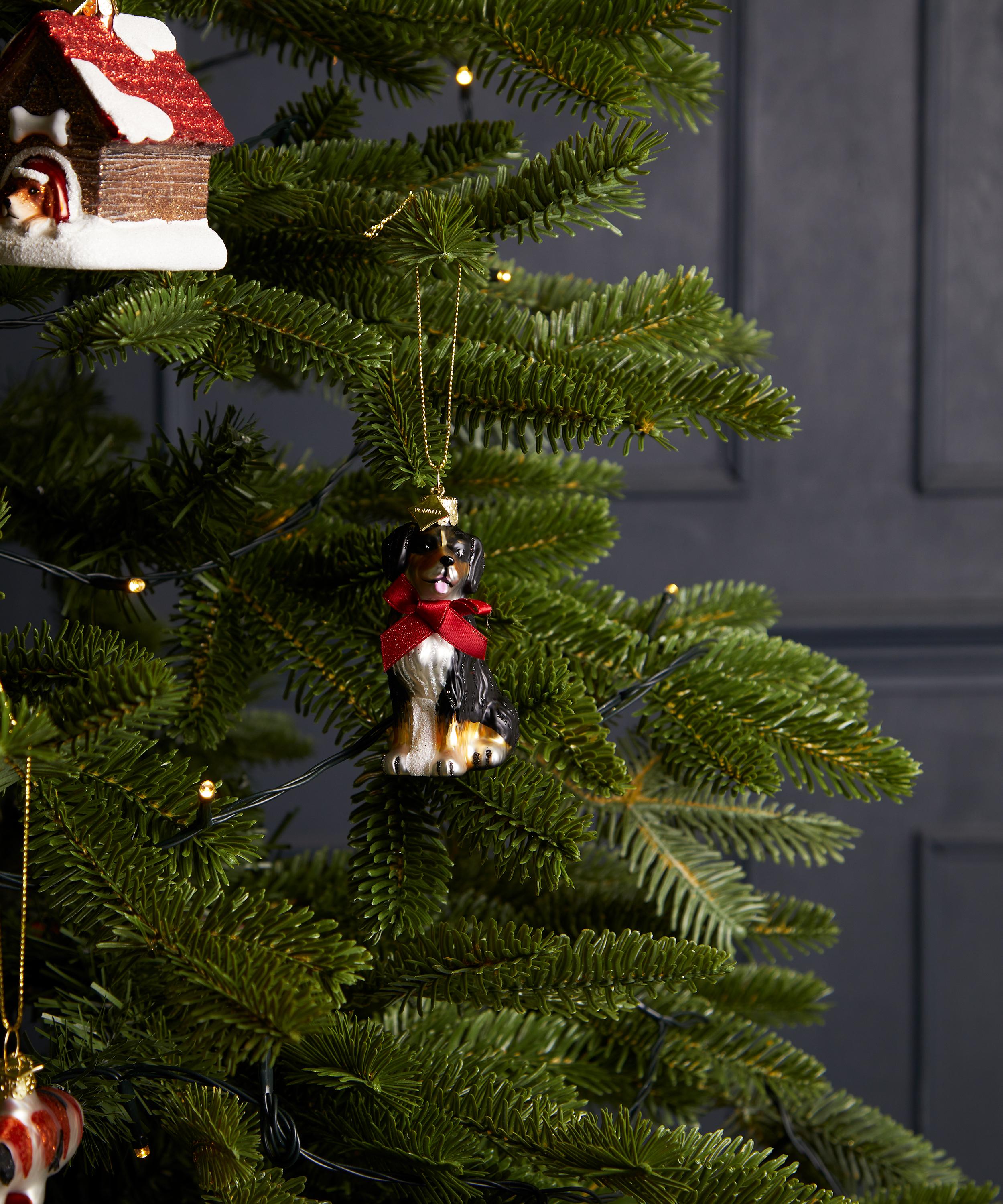 Christmas - Glass Bernese Mountain Dog Ornament image number 1
